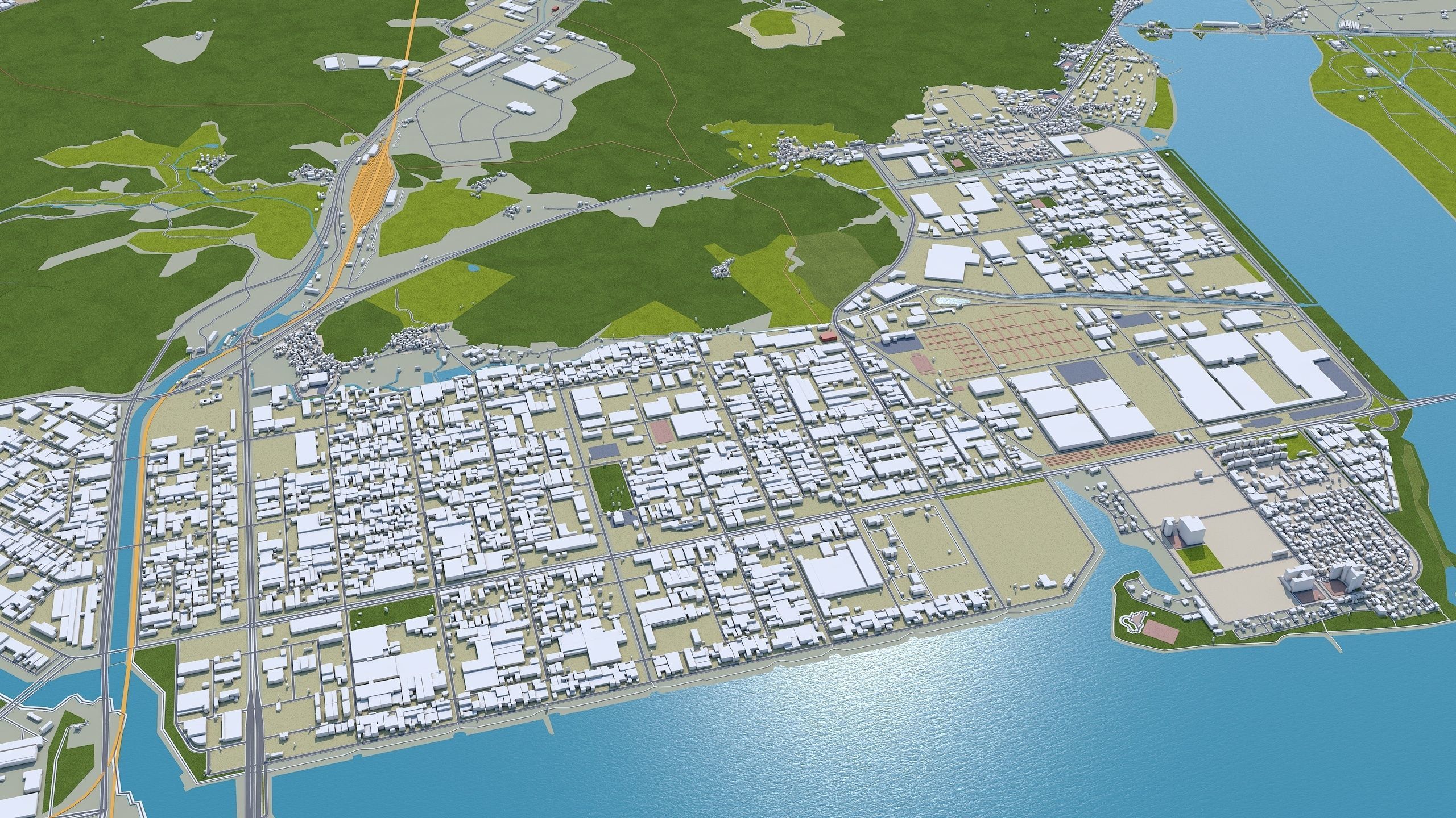 Busan City South Korea Low-poly 3D model_14