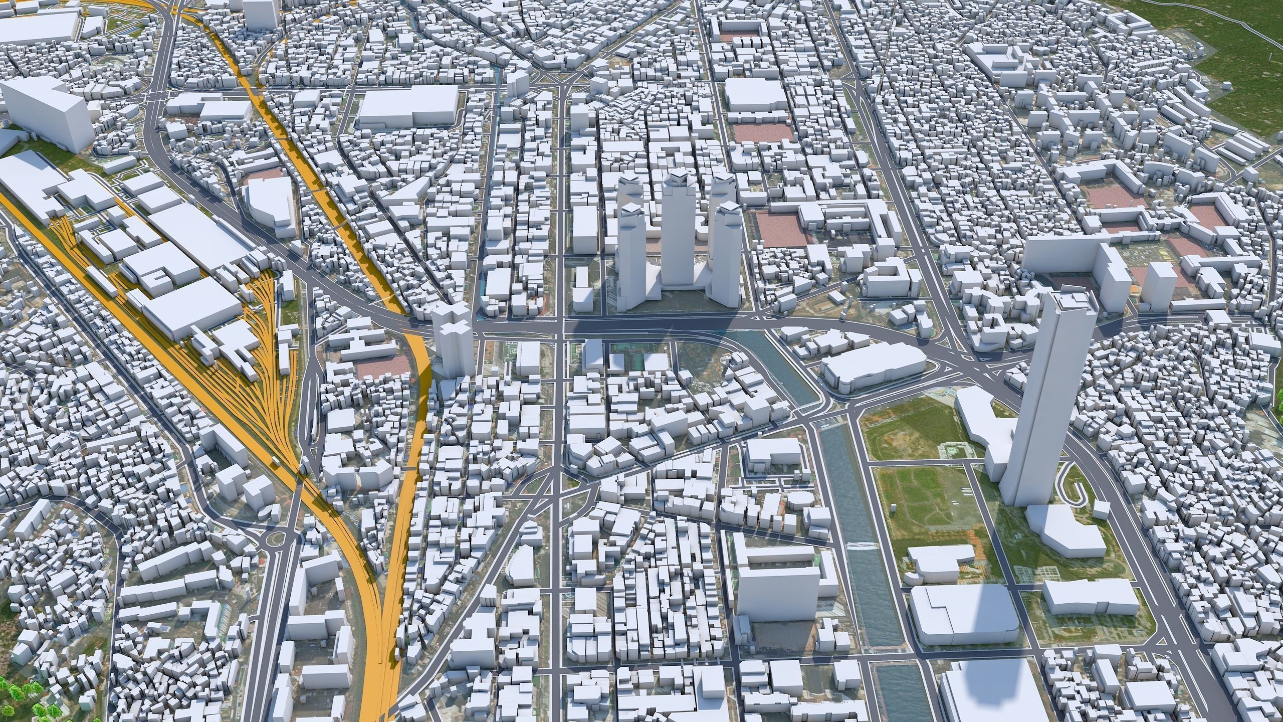 Busan City South Korea Low-poly 3D model_1