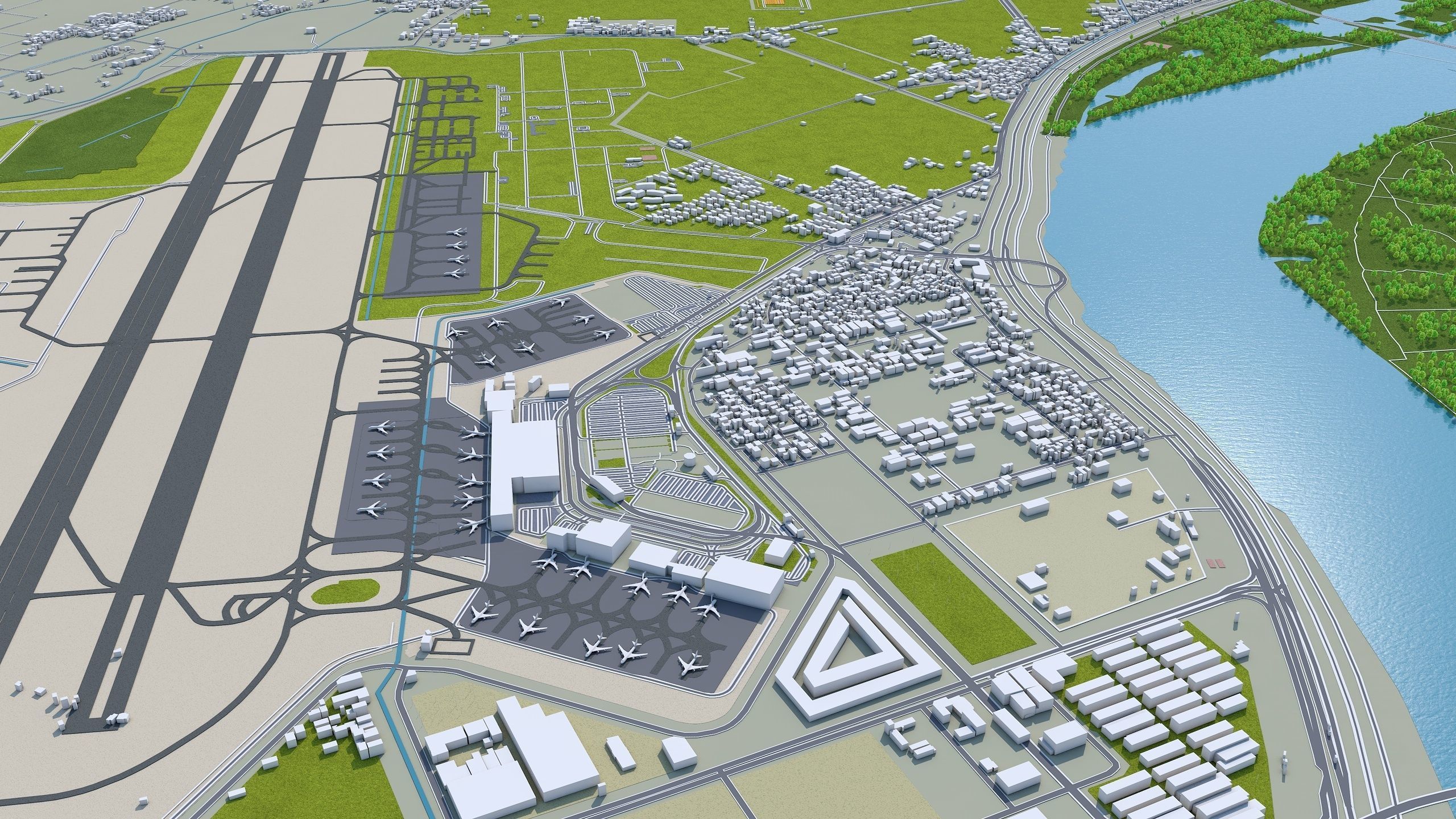 Busan City South Korea Low-poly 3D model_8