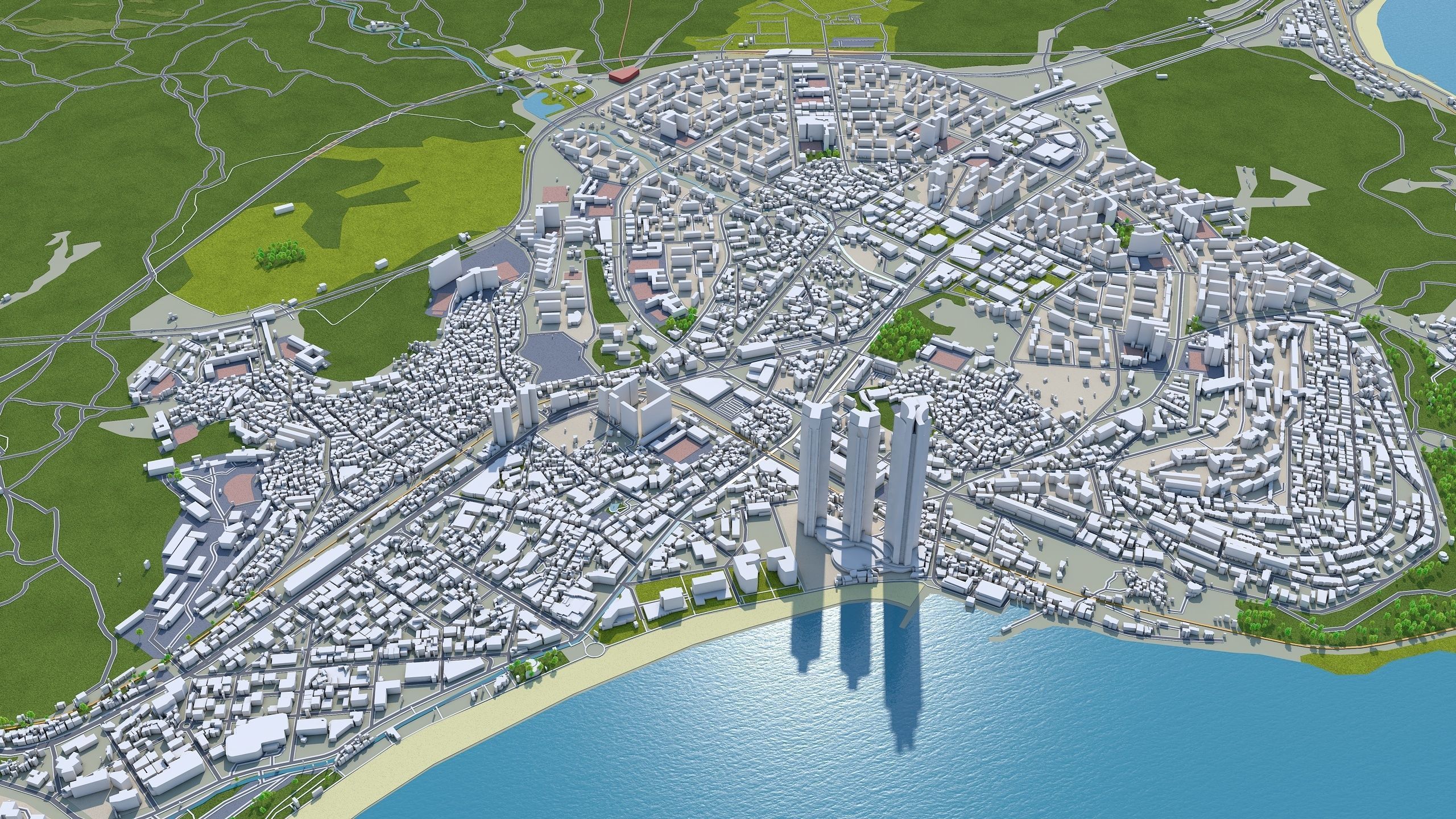 Busan City South Korea Low-poly 3D model_18