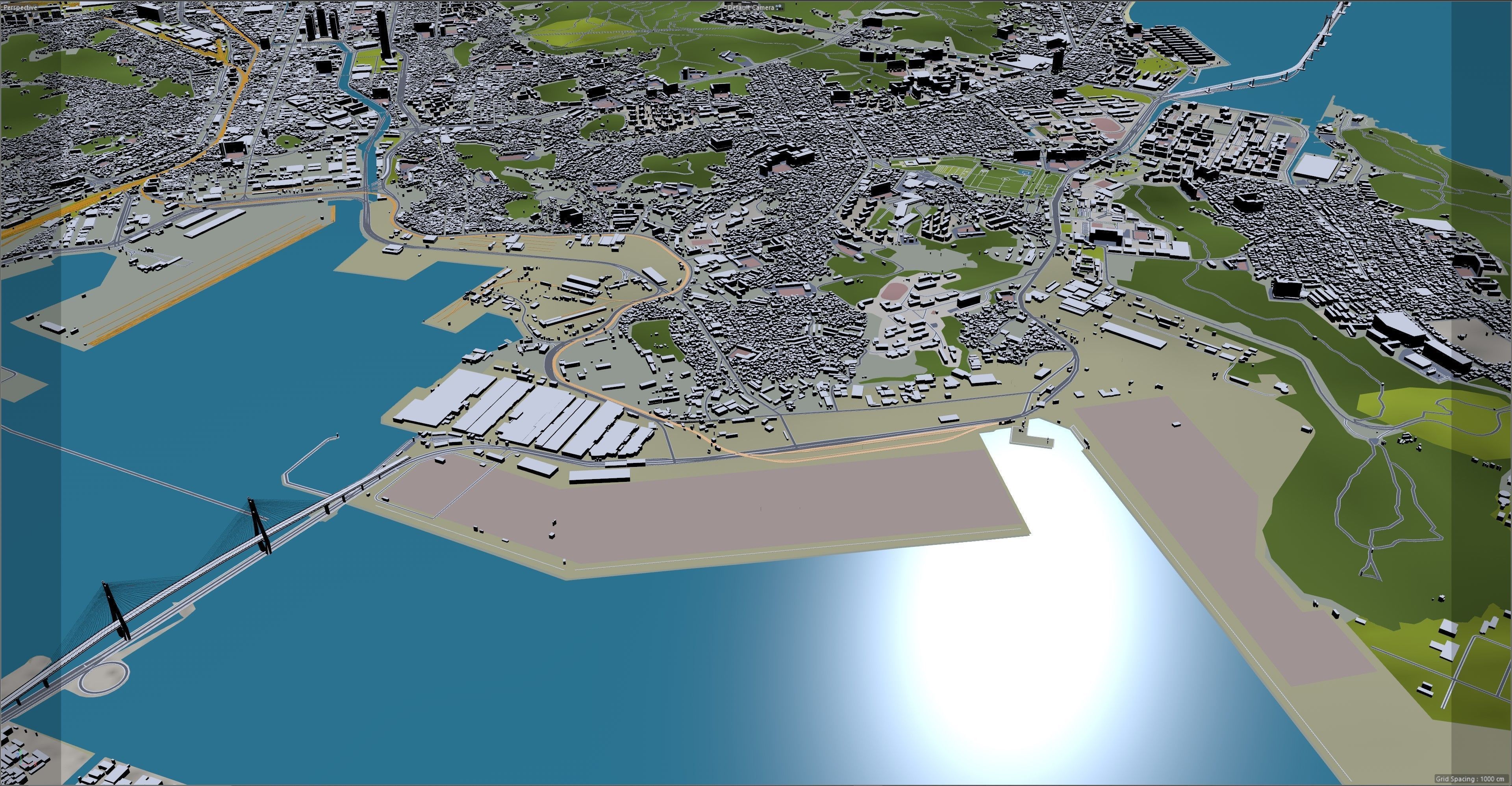Busan City South Korea Low-poly 3D model_25
