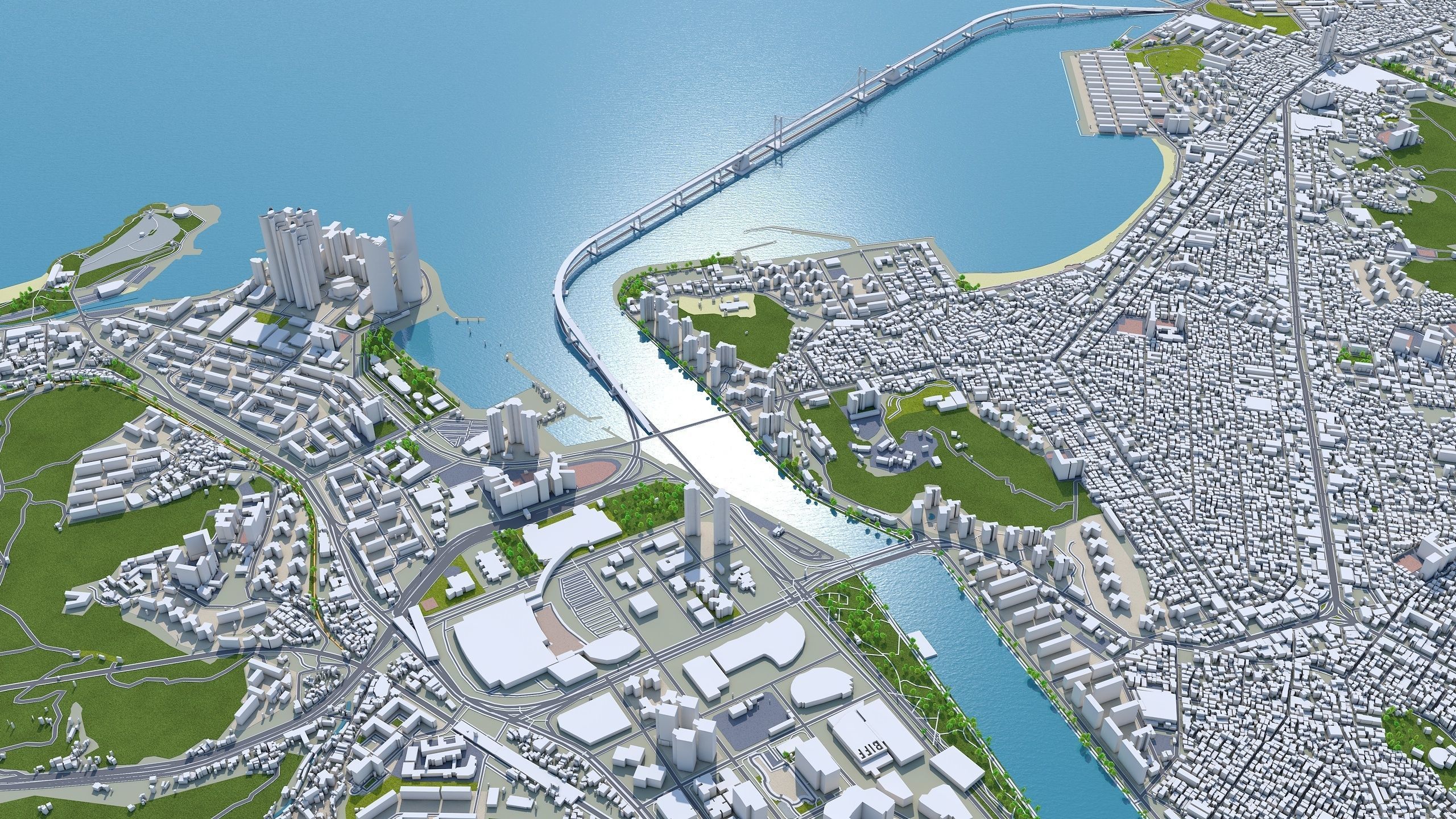 Busan City South Korea Low-poly 3D model_17