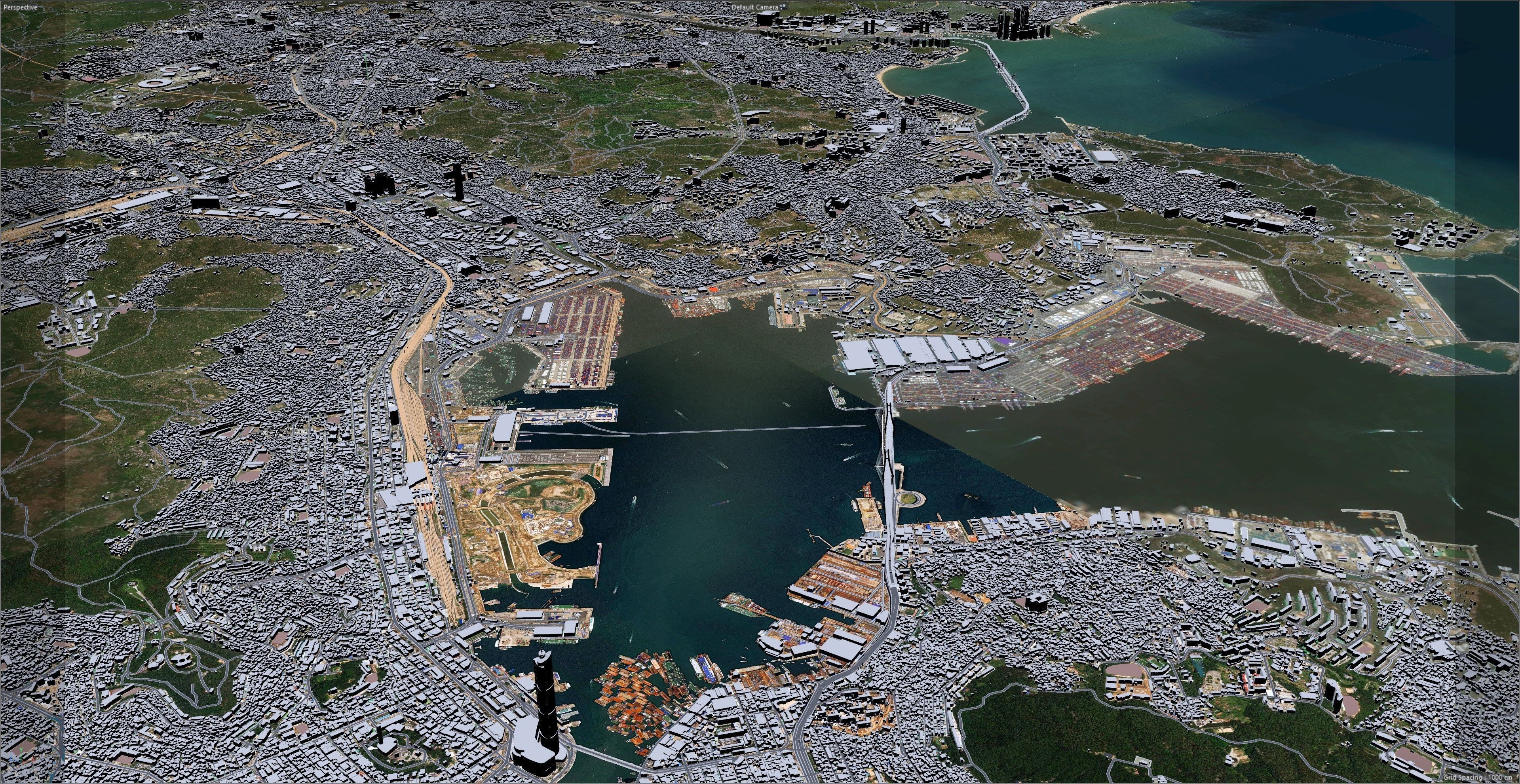 Busan City South Korea Low-poly 3D model_30