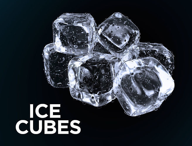 Realistic Ice cubes 3D model