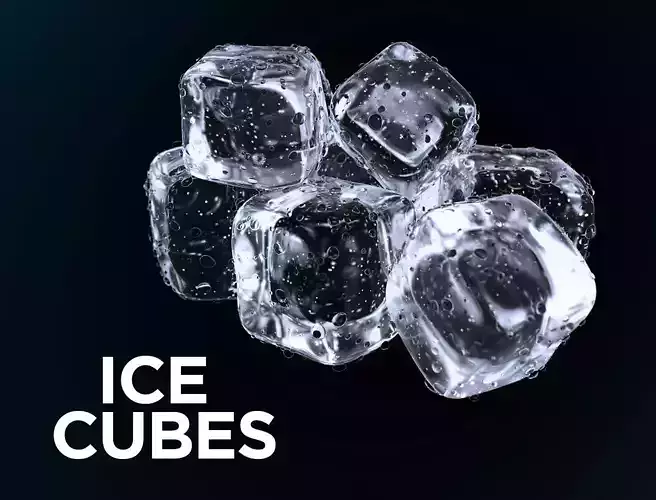 Realistic Ice cubes 3D model