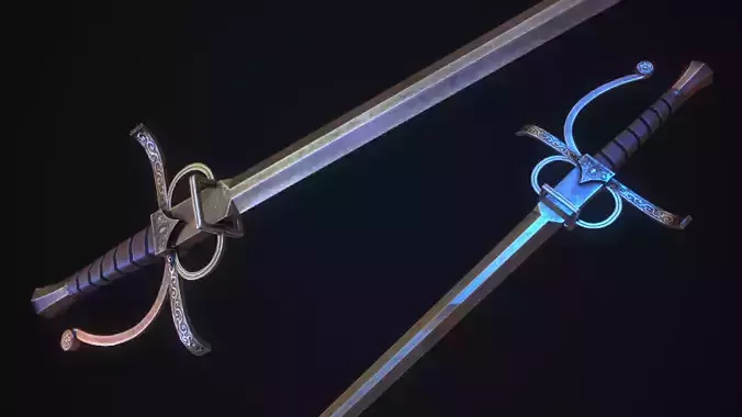 Renaissance sword Low-poly 3D model