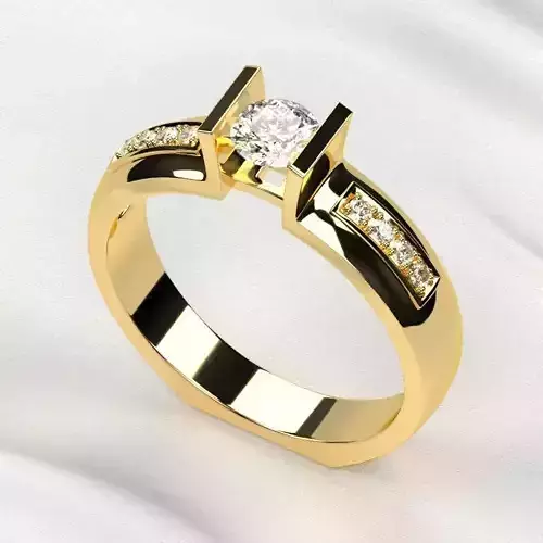 4mm Diamond Gold Ring