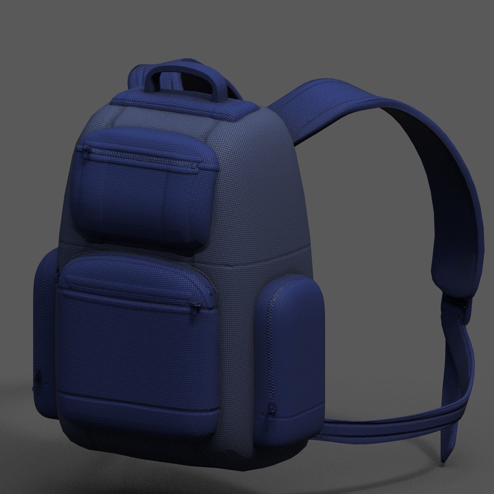 Backpack Camping Generic military Black baggage Low-poly 3D model_5