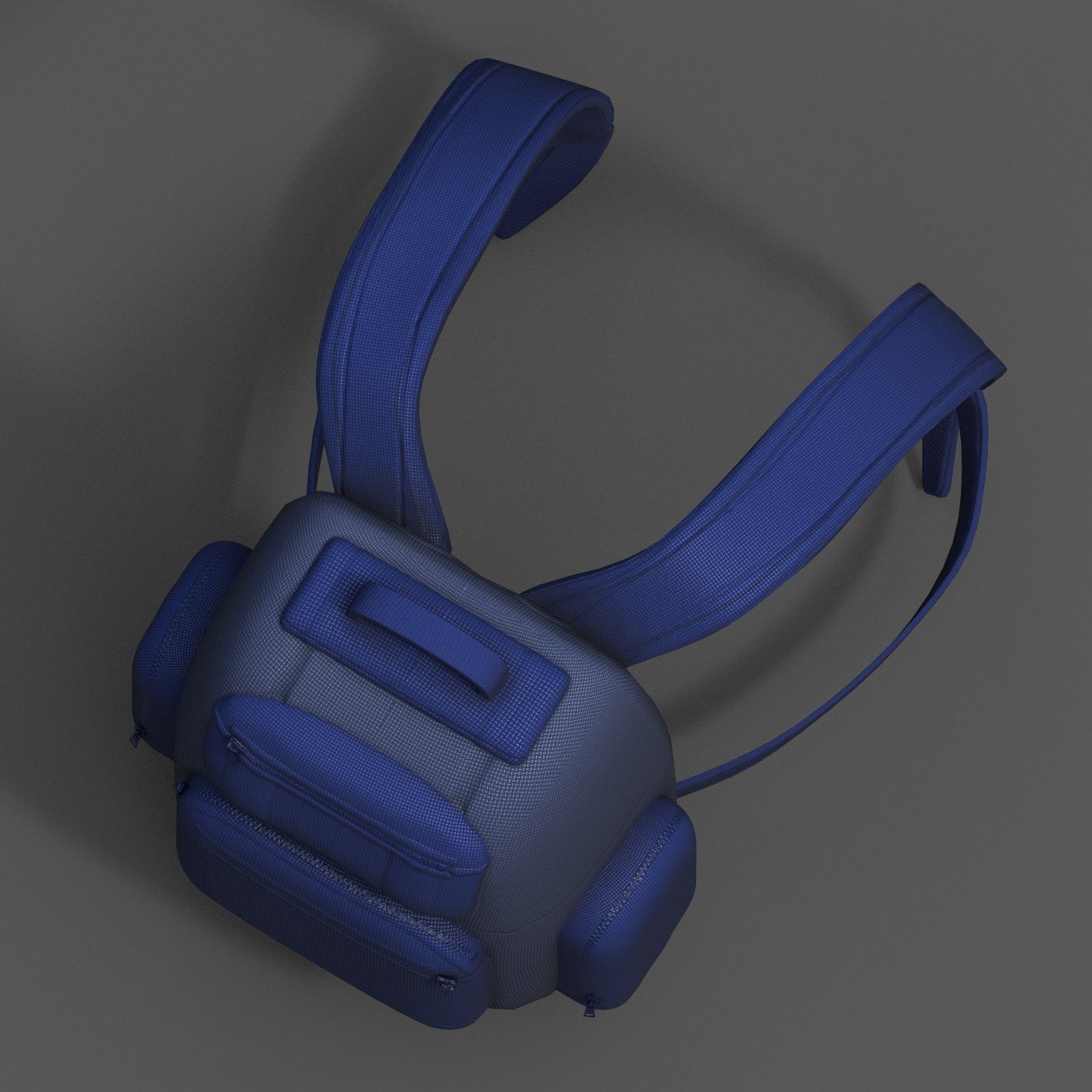 Backpack Camping Generic military Black baggage Low-poly 3D model_4