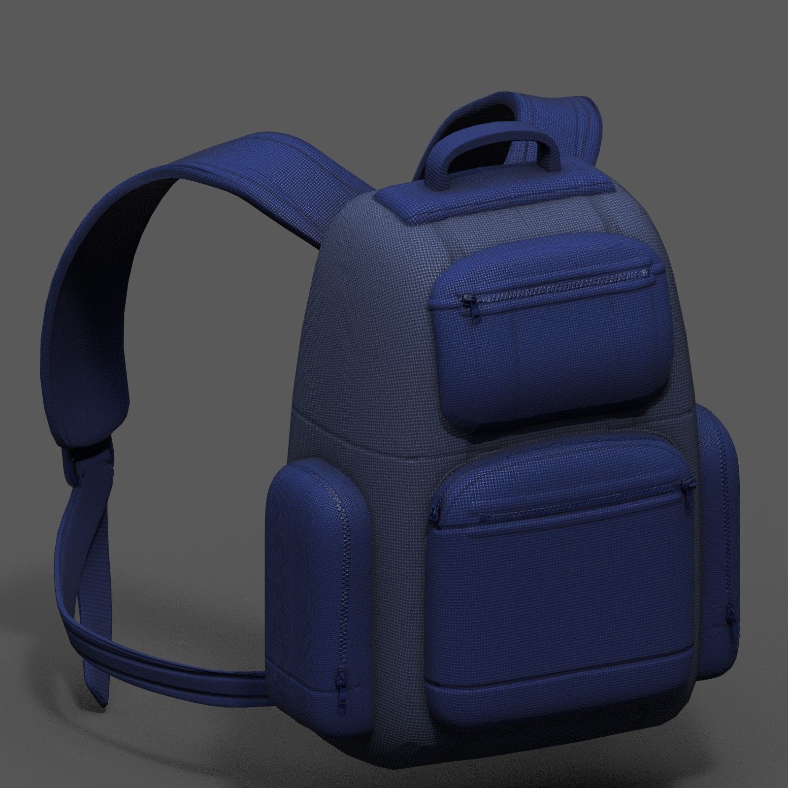 Backpack Camping Generic military Black baggage Low-poly 3D model_1