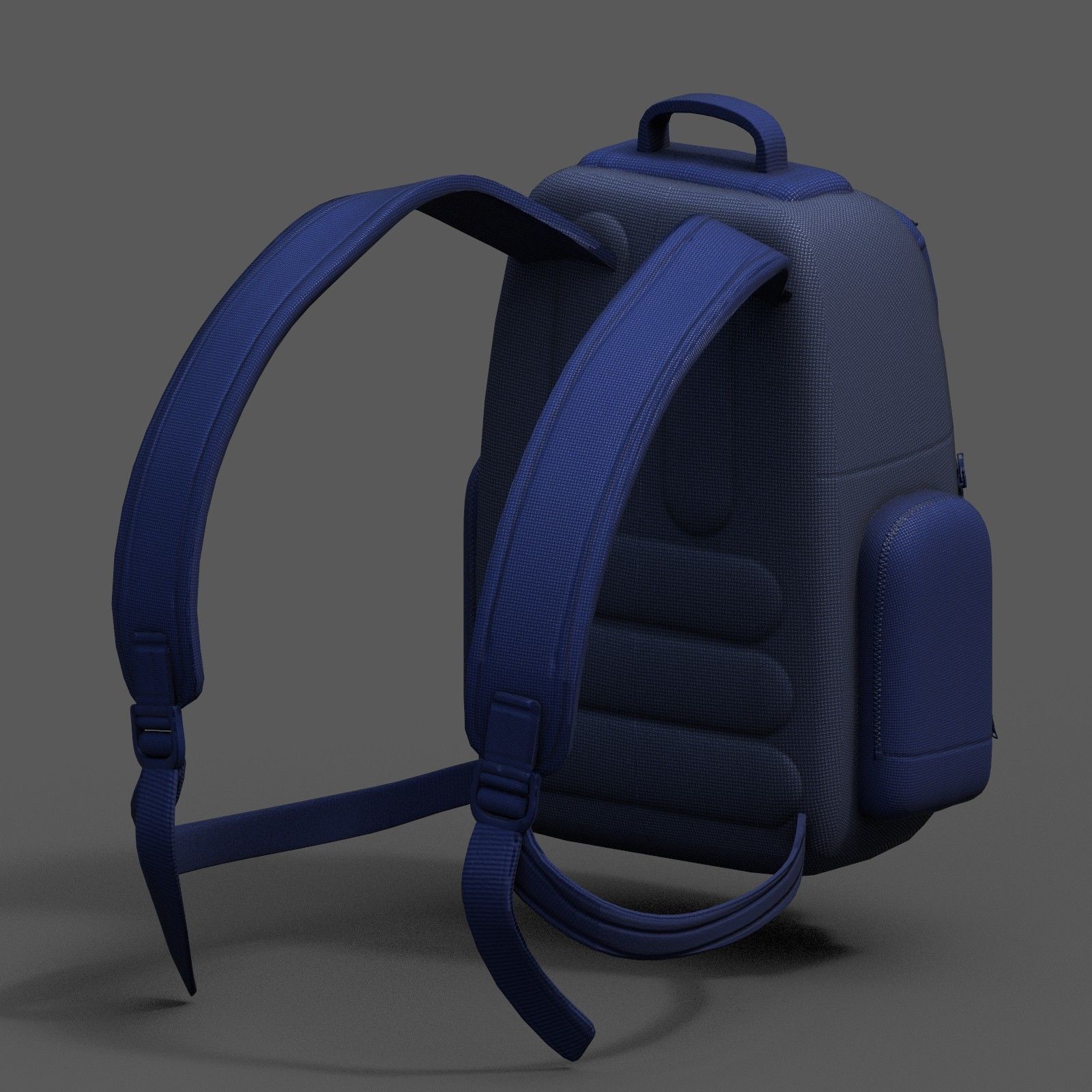 Backpack Camping Generic military Black baggage Low-poly 3D model_2