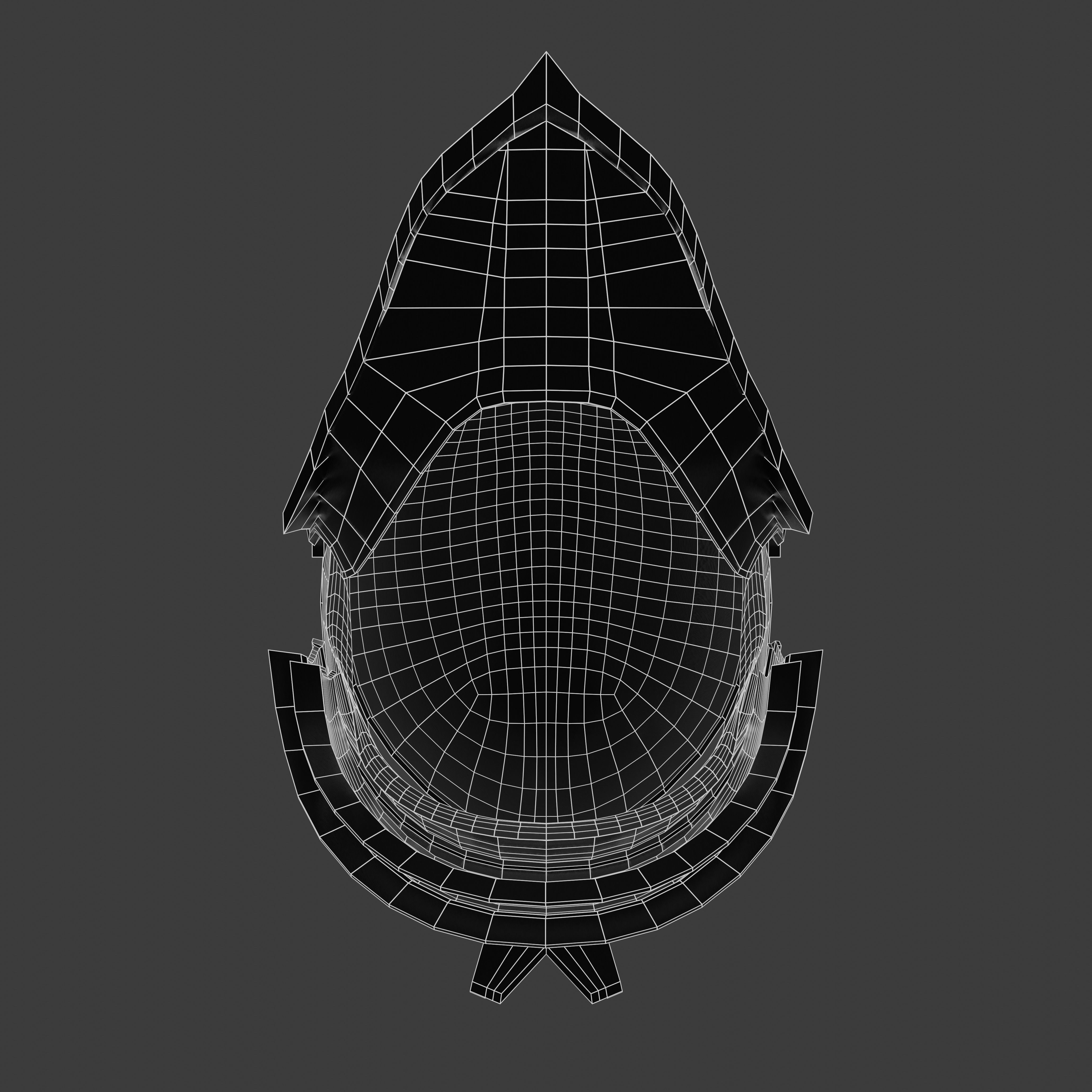 Sci-fi spacesuit helmet - black Low-poly 3D model_13