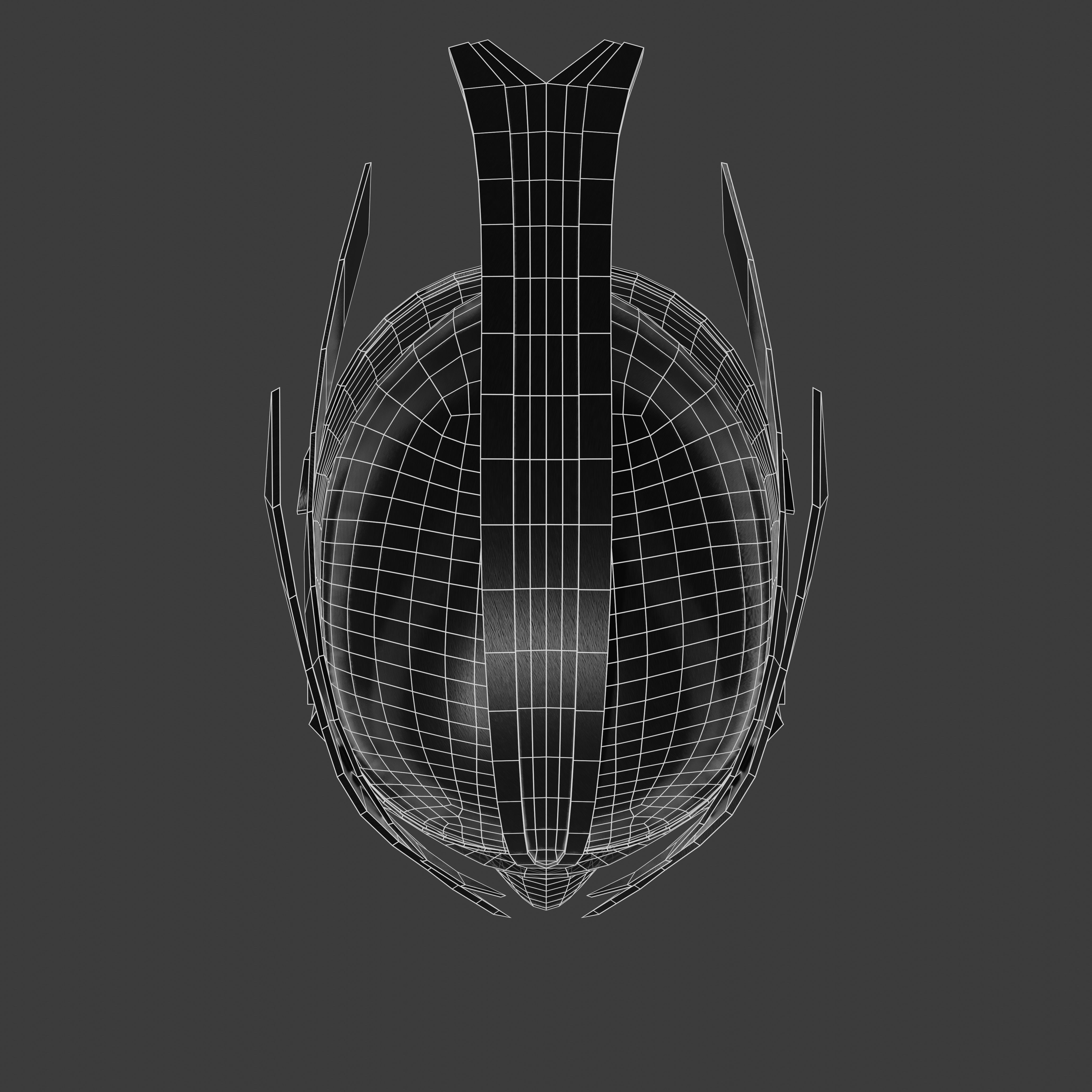Sci-fi spacesuit helmet - black Low-poly 3D model_14