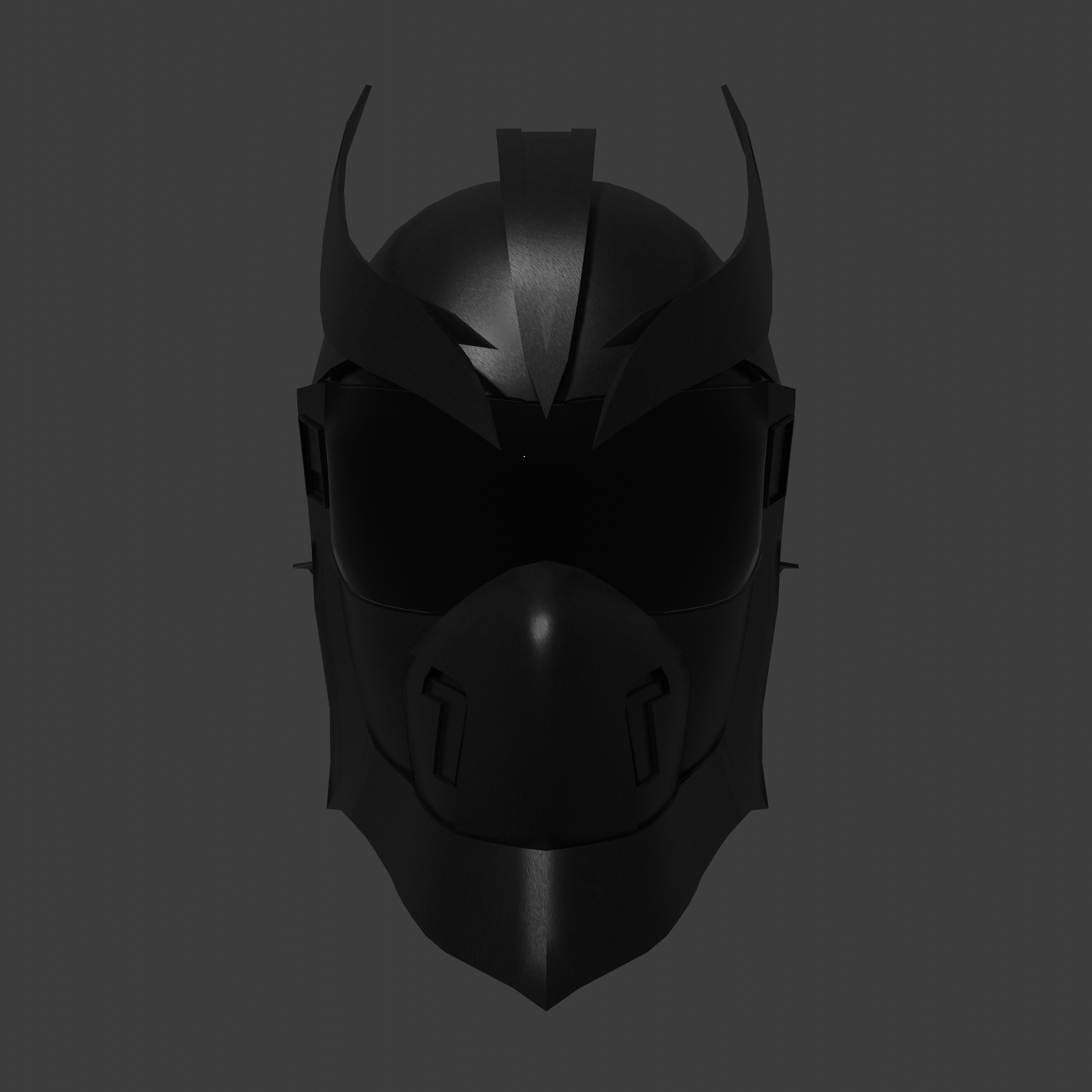 Sci-fi spacesuit helmet - black Low-poly 3D model_3