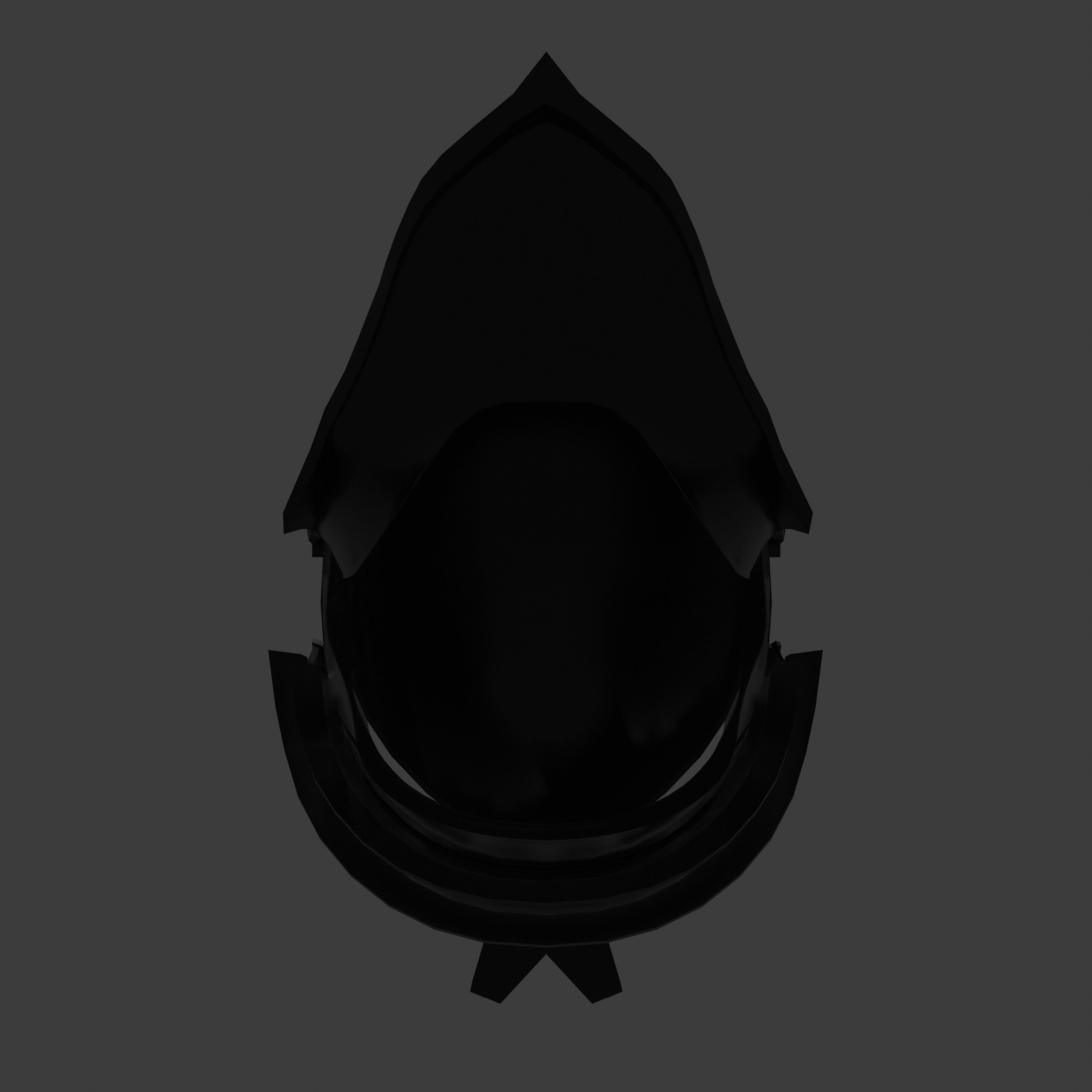 Sci-fi spacesuit helmet - black Low-poly 3D model_8