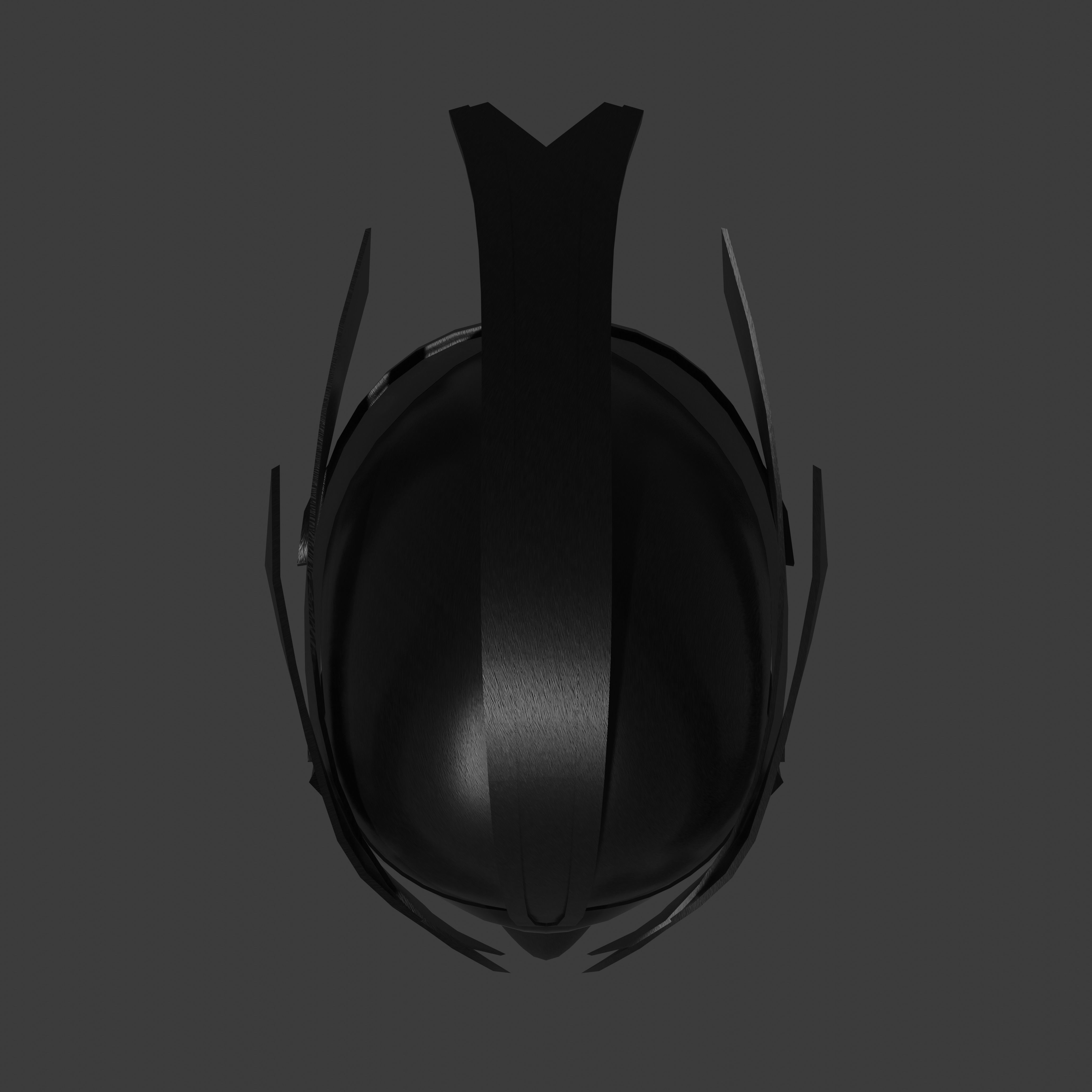 Sci-fi spacesuit helmet - black Low-poly 3D model_9