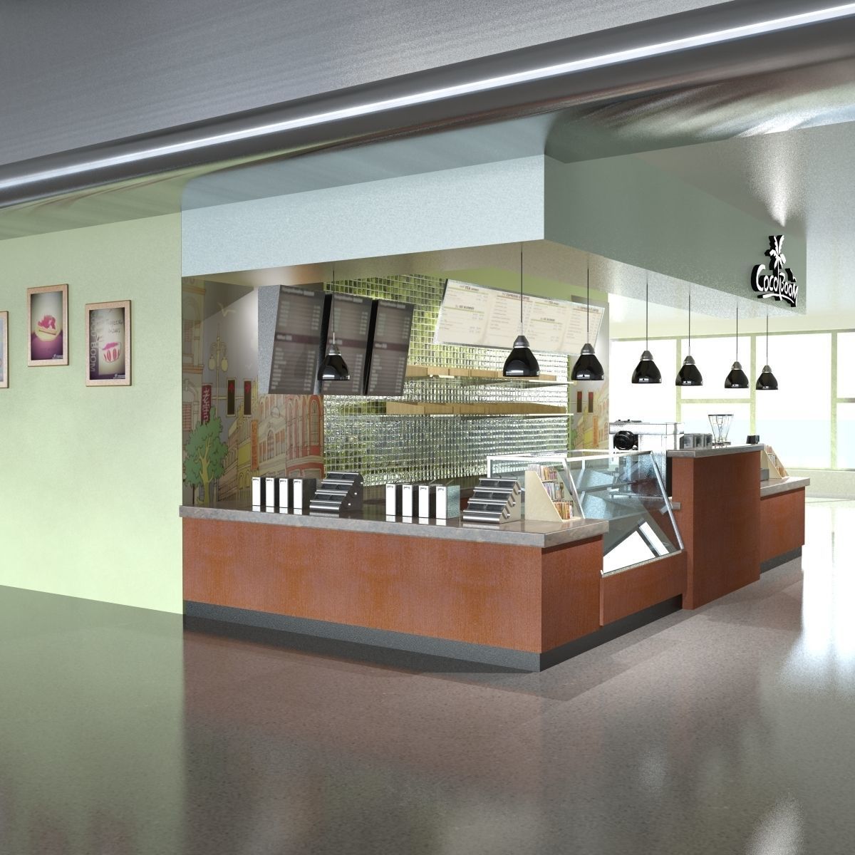 Coffee Kiosk 3D model_1