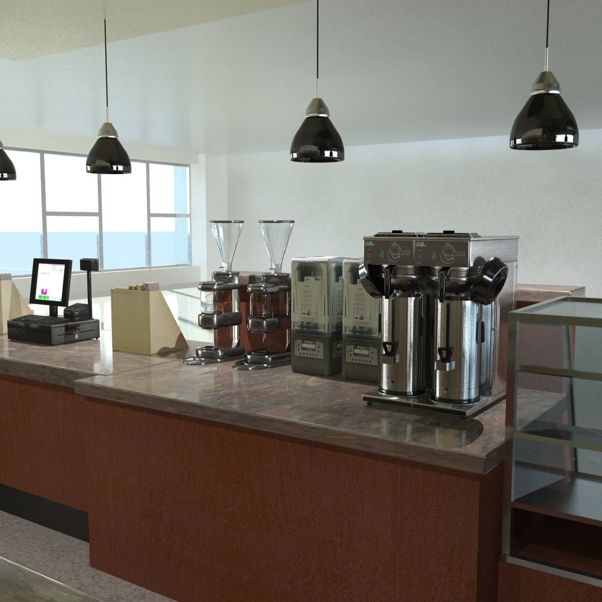 Coffee Kiosk 3D model_3
