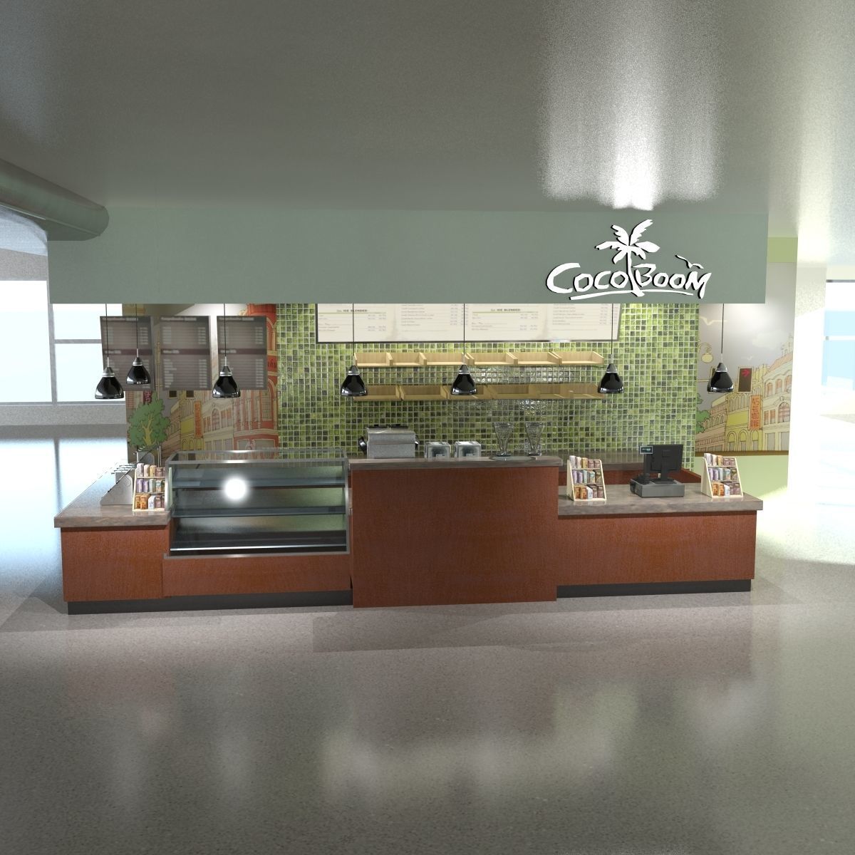 Coffee Kiosk 3D model_2