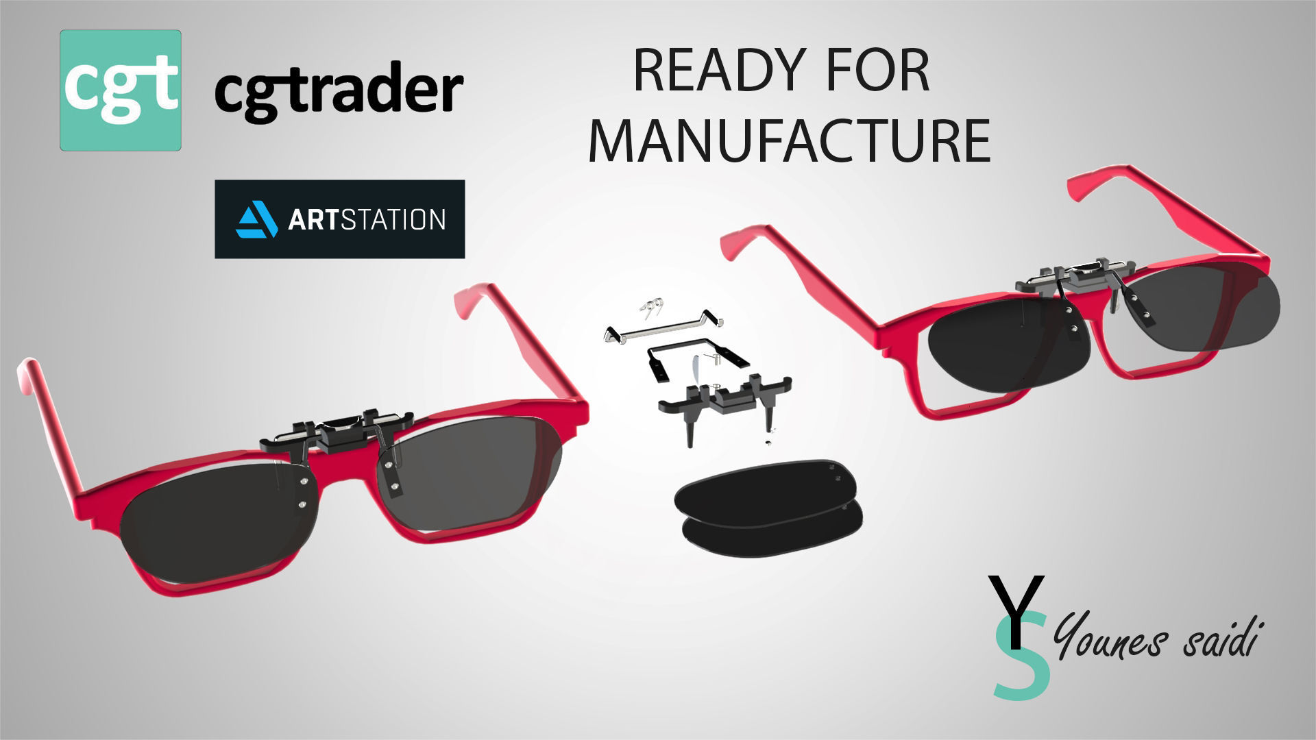 frameless sunglasses 3D print model_2