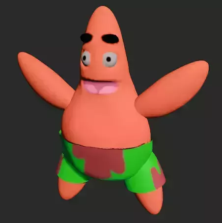 Patrick - Low-Poly spongebob character Low-poly 3D model