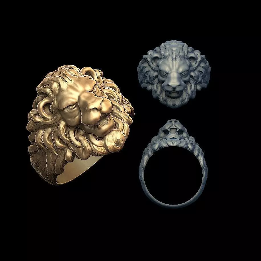 Lion head ring 3D print model
