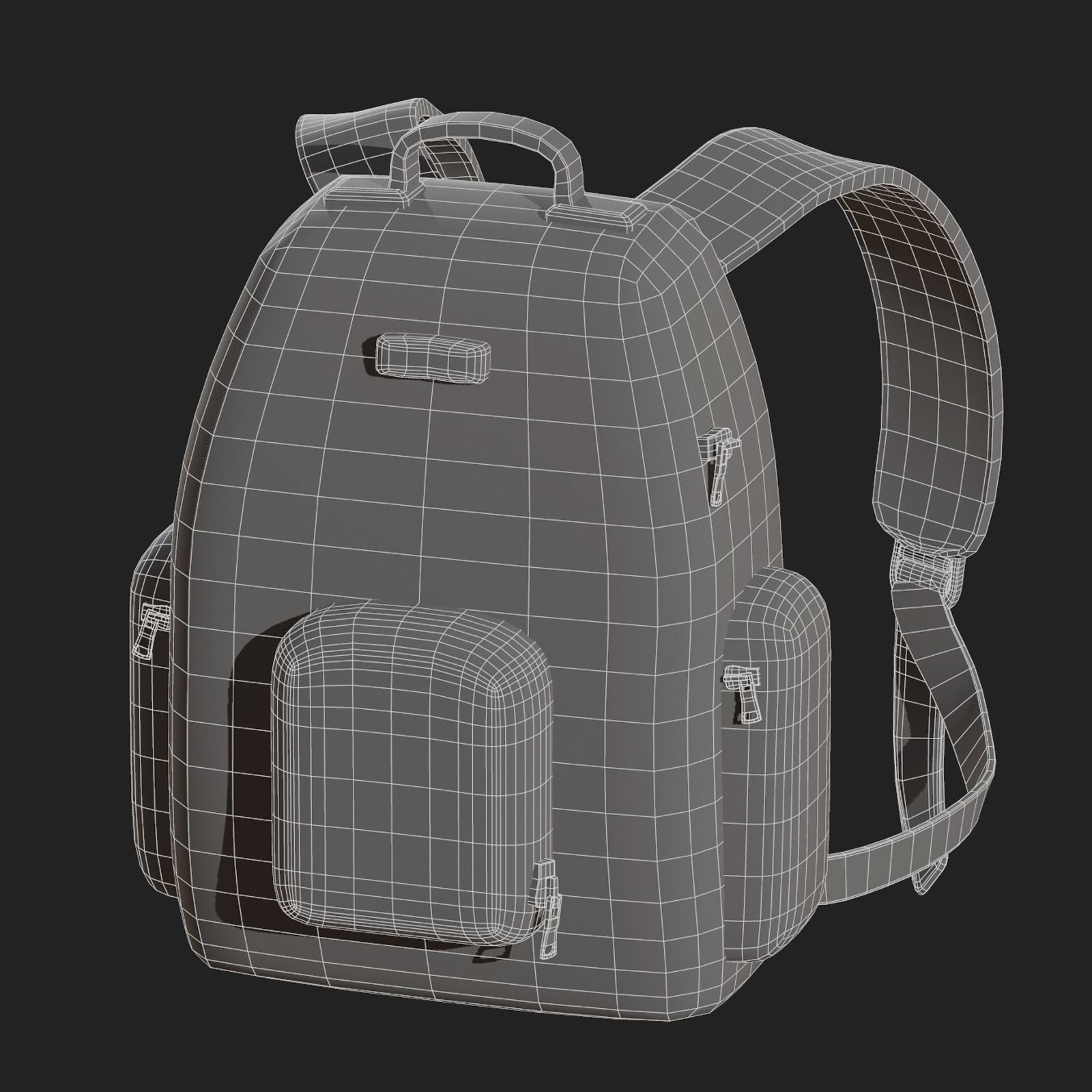 Backpack bag baggage Color 3d low poly Low-poly 3D model_23