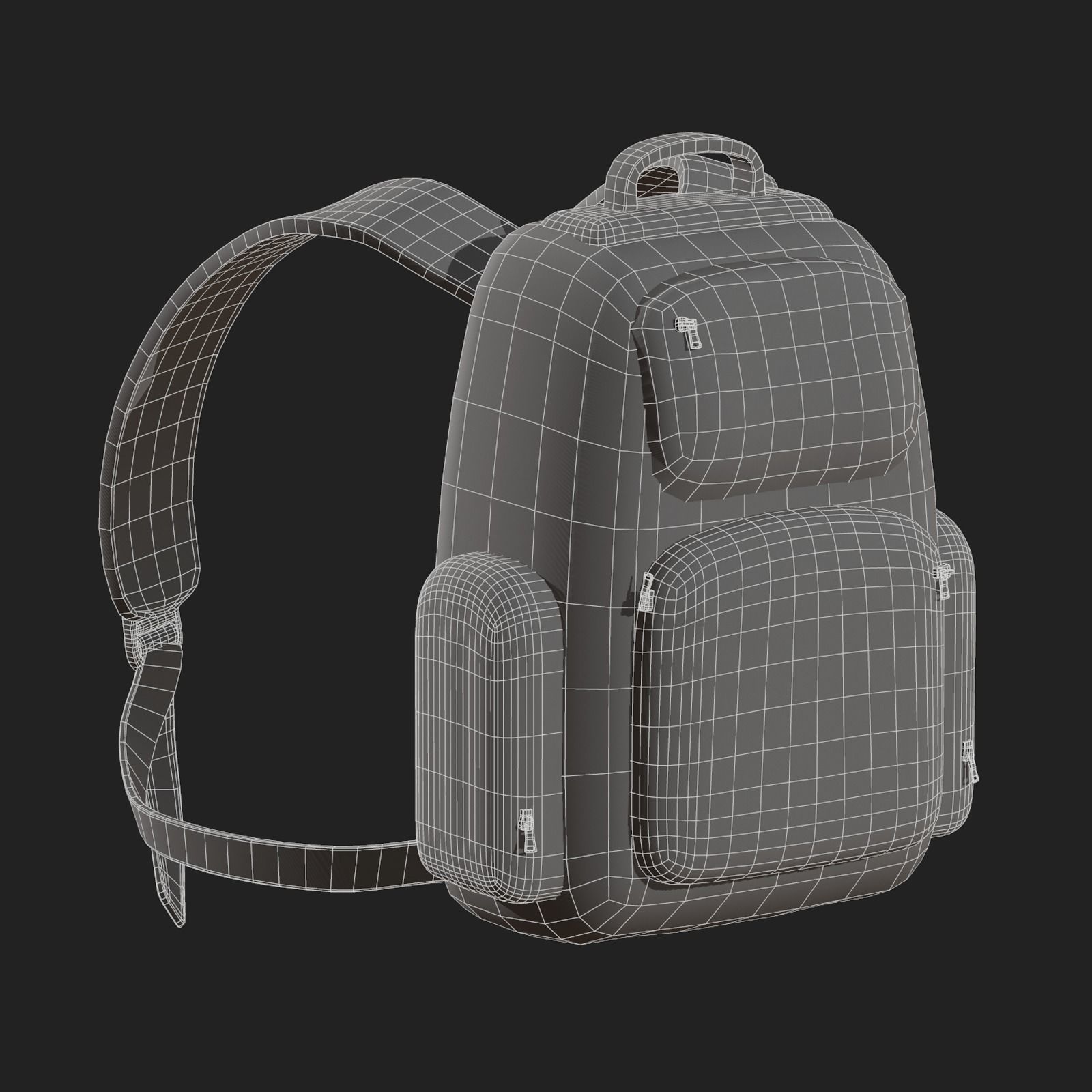 Backpack bag baggage Color 3d low poly Low-poly 3D model_24