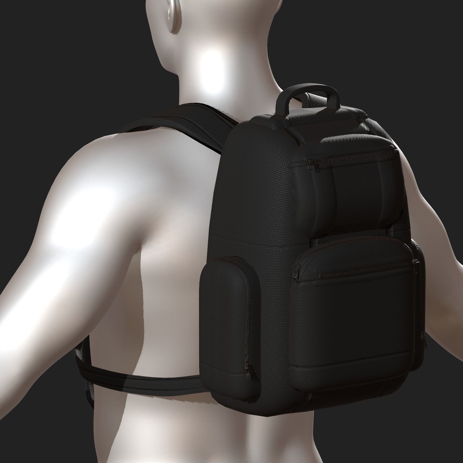 Backpack bag baggage Color 3d low poly Low-poly 3D model_6