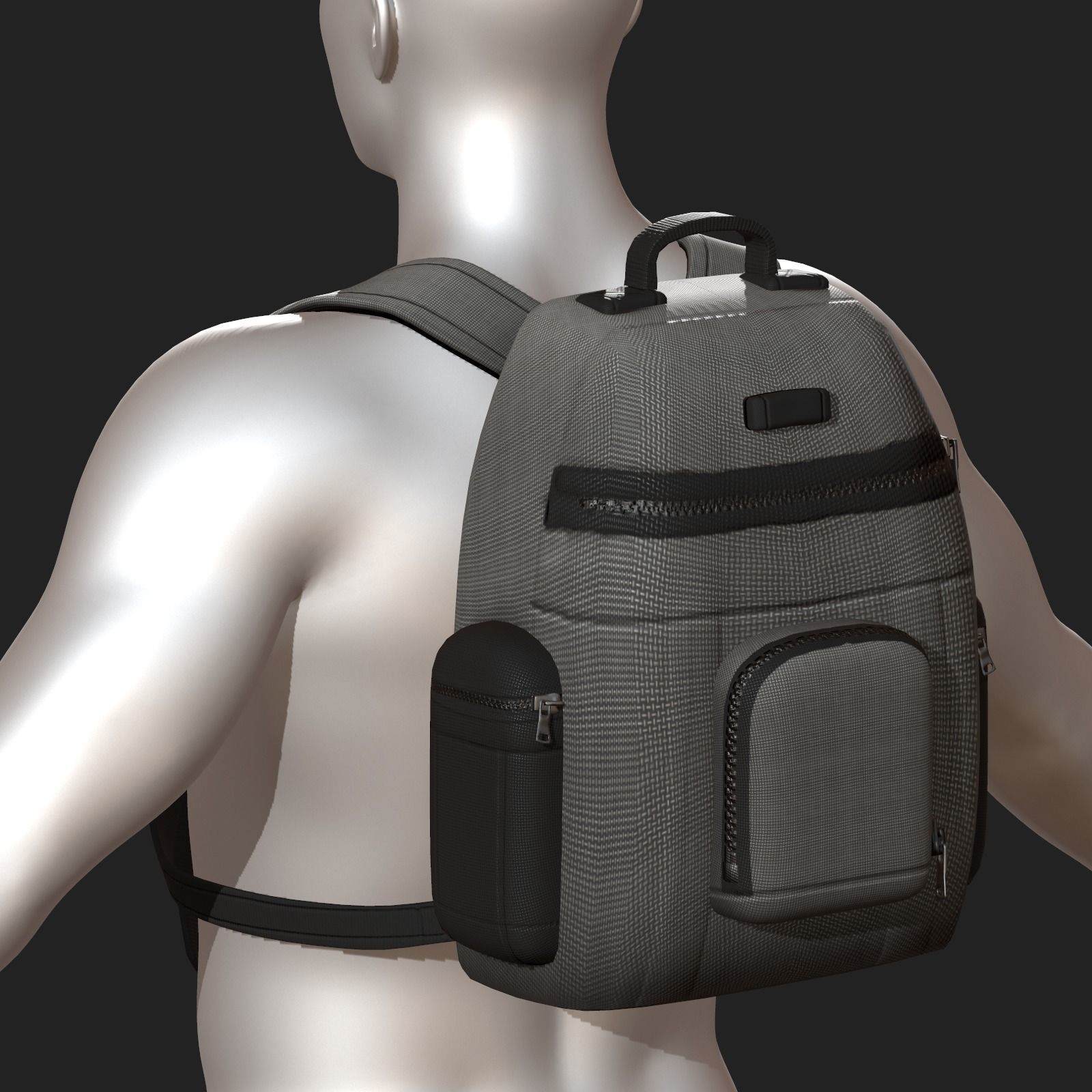 Backpack bag baggage Color 3d low poly Low-poly 3D model_17