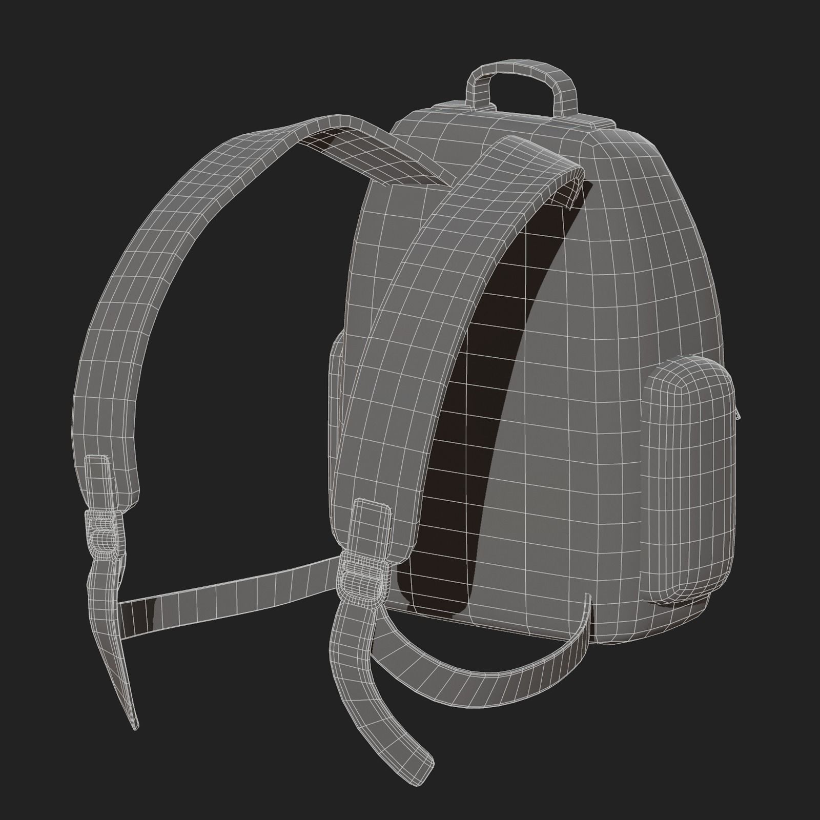 Backpack bag baggage Color 3d low poly Low-poly 3D model_19