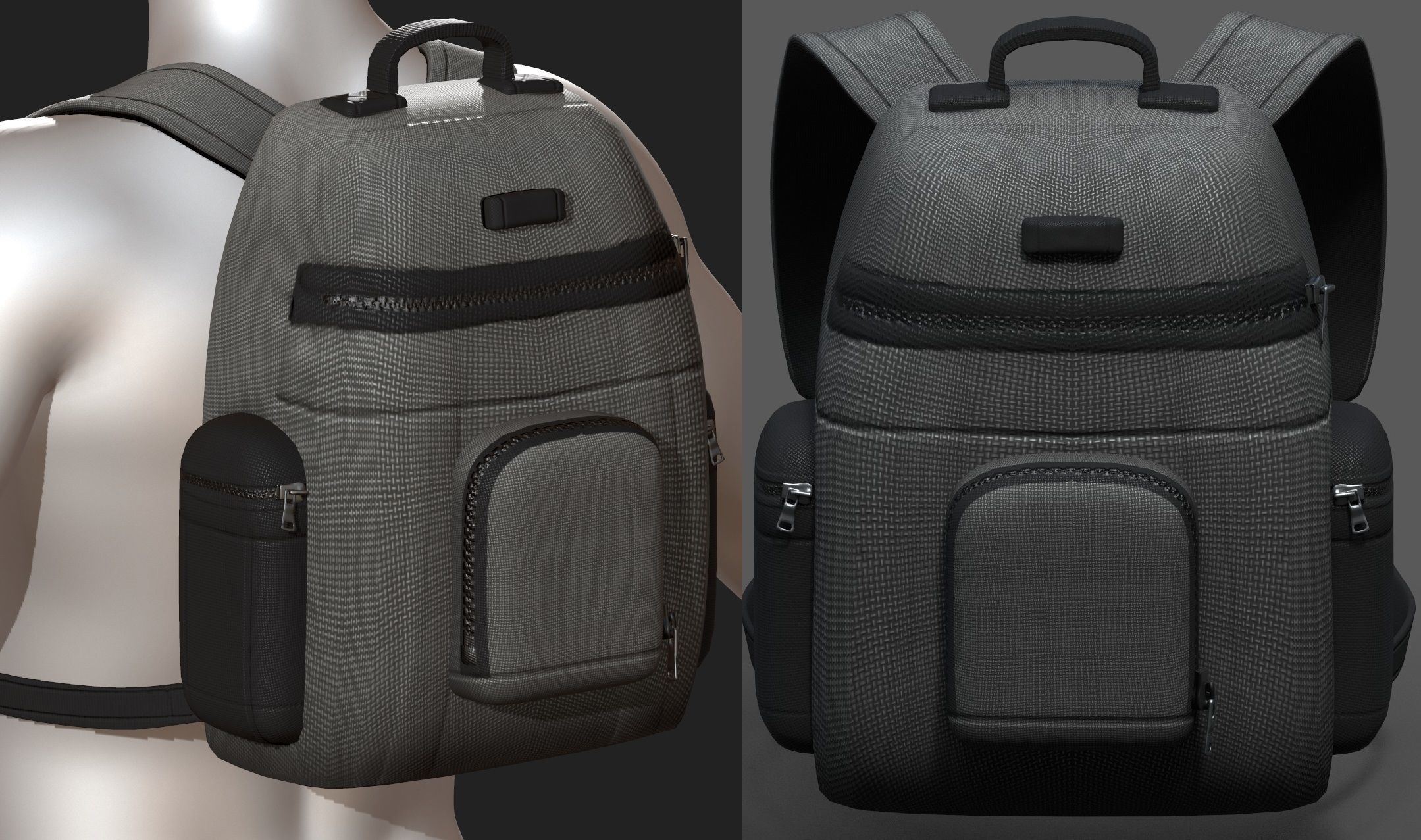 Backpack bag baggage Color 3d low poly Low-poly 3D model_1