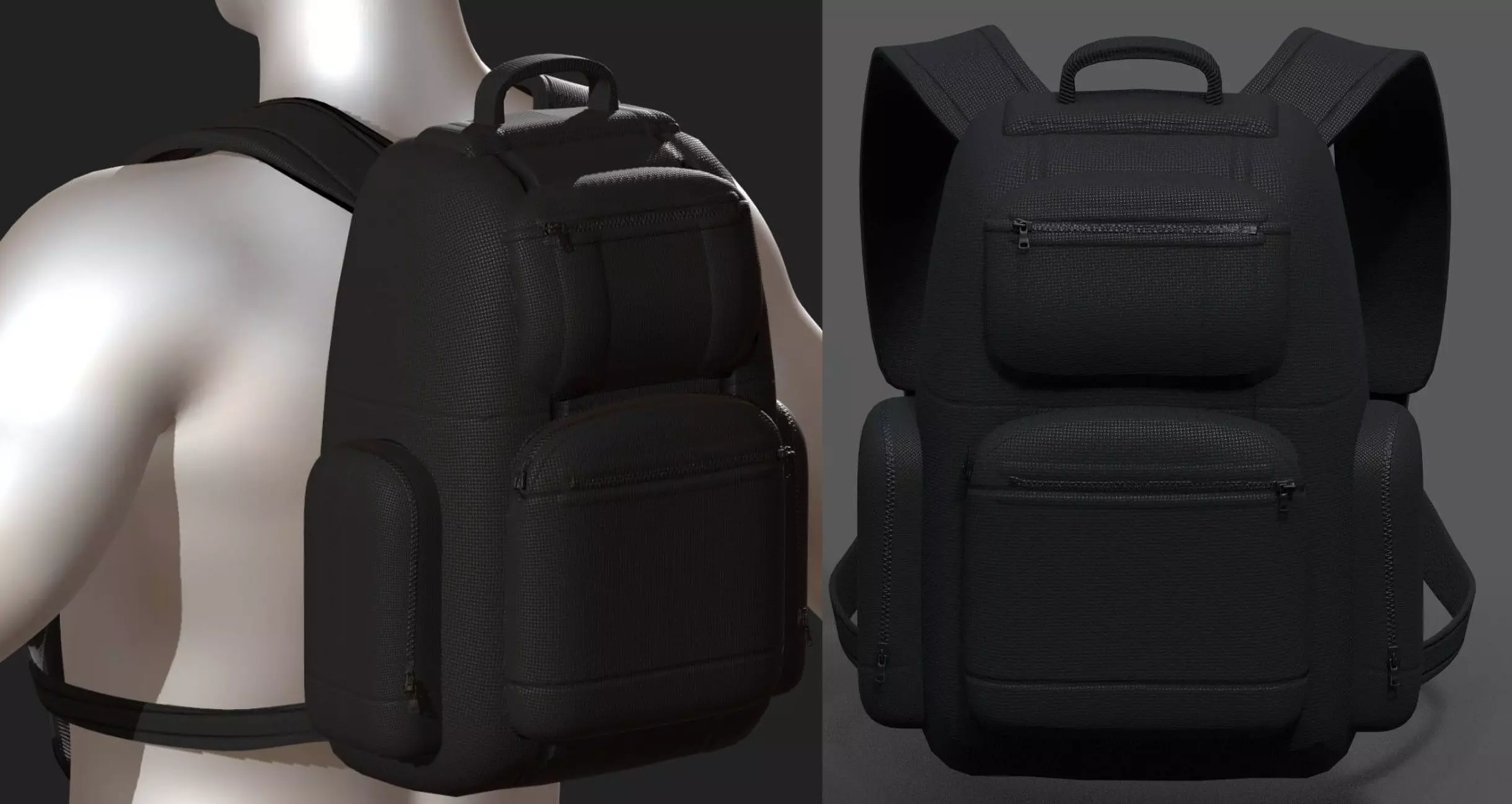 Backpack bag baggage Color 3d low poly Low-poly 3D model_0