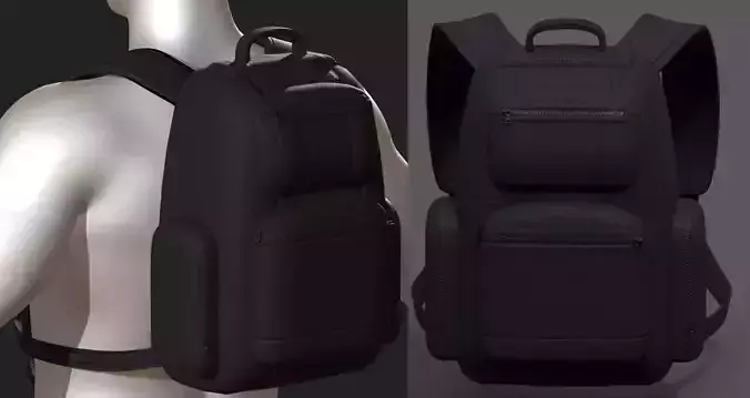 Backpack bag baggage Color 3d low poly Low-poly 