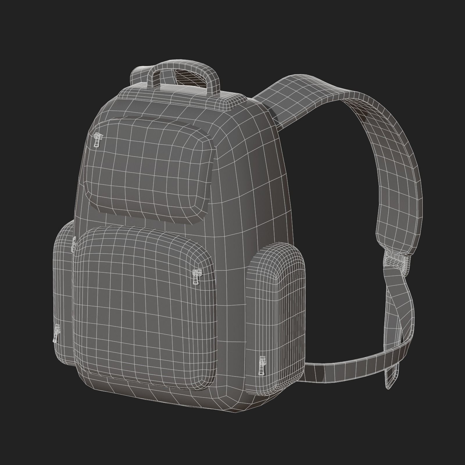 Backpack bag baggage Color 3d low poly Low-poly 3D model_22