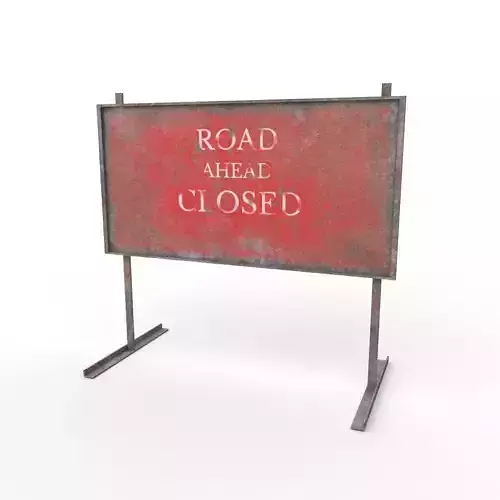 Warning Road Signs - PBR Low-poly 3D model