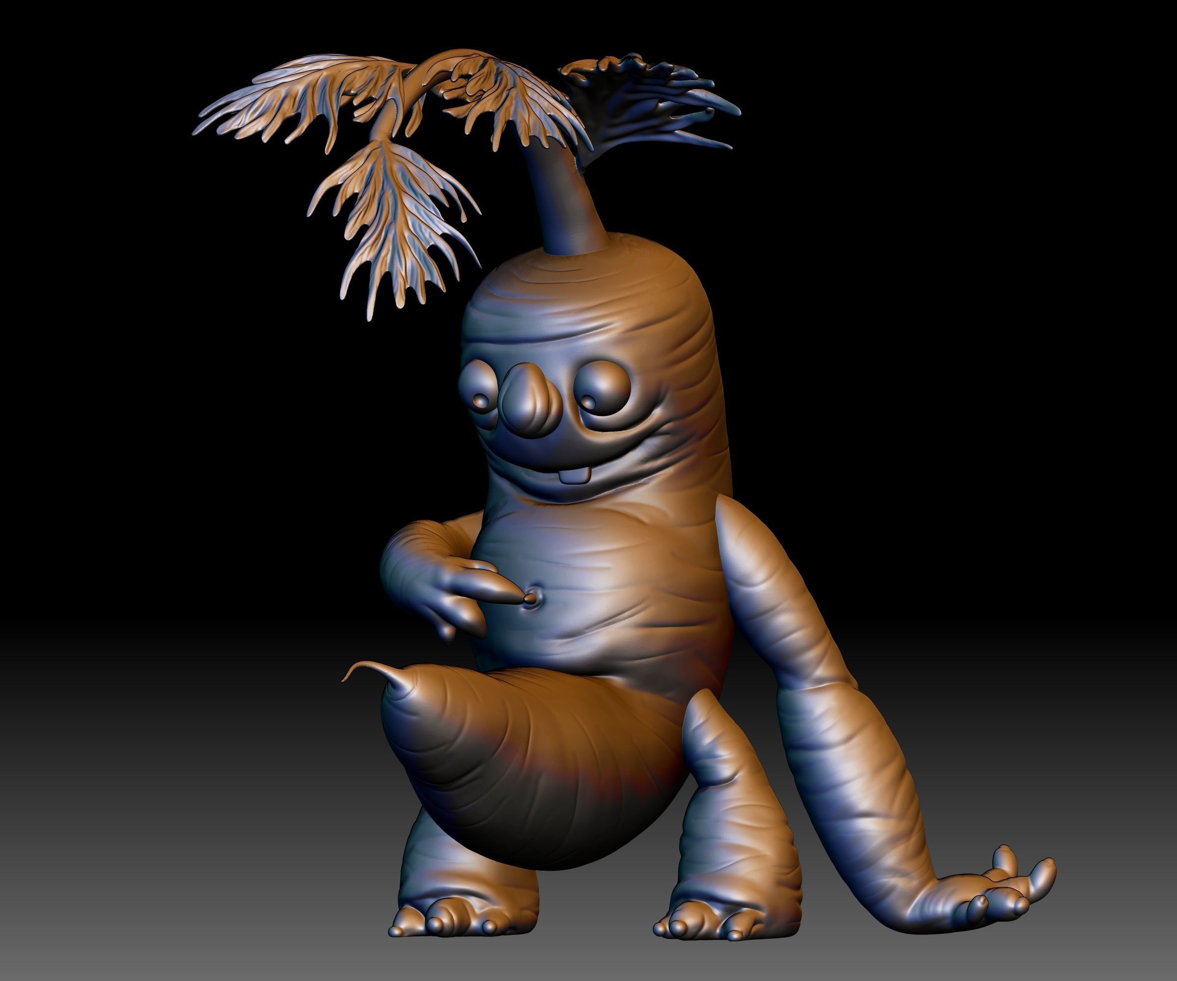 Carrot Funny Monster 3D printable idea for 3d printing 3D print model_7