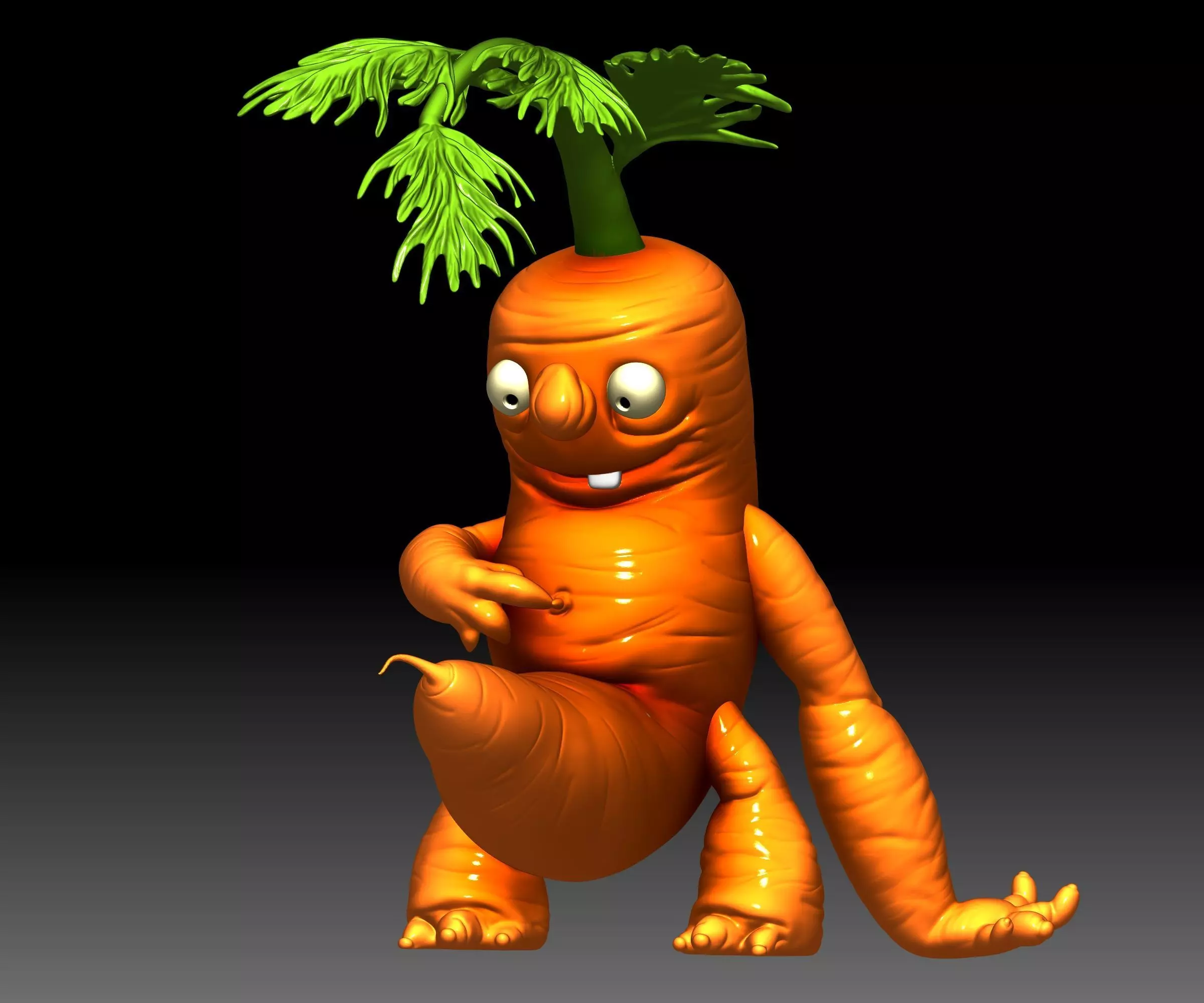 Carrot Funny Monster 3D printable idea for 3d printing 3D print model_0