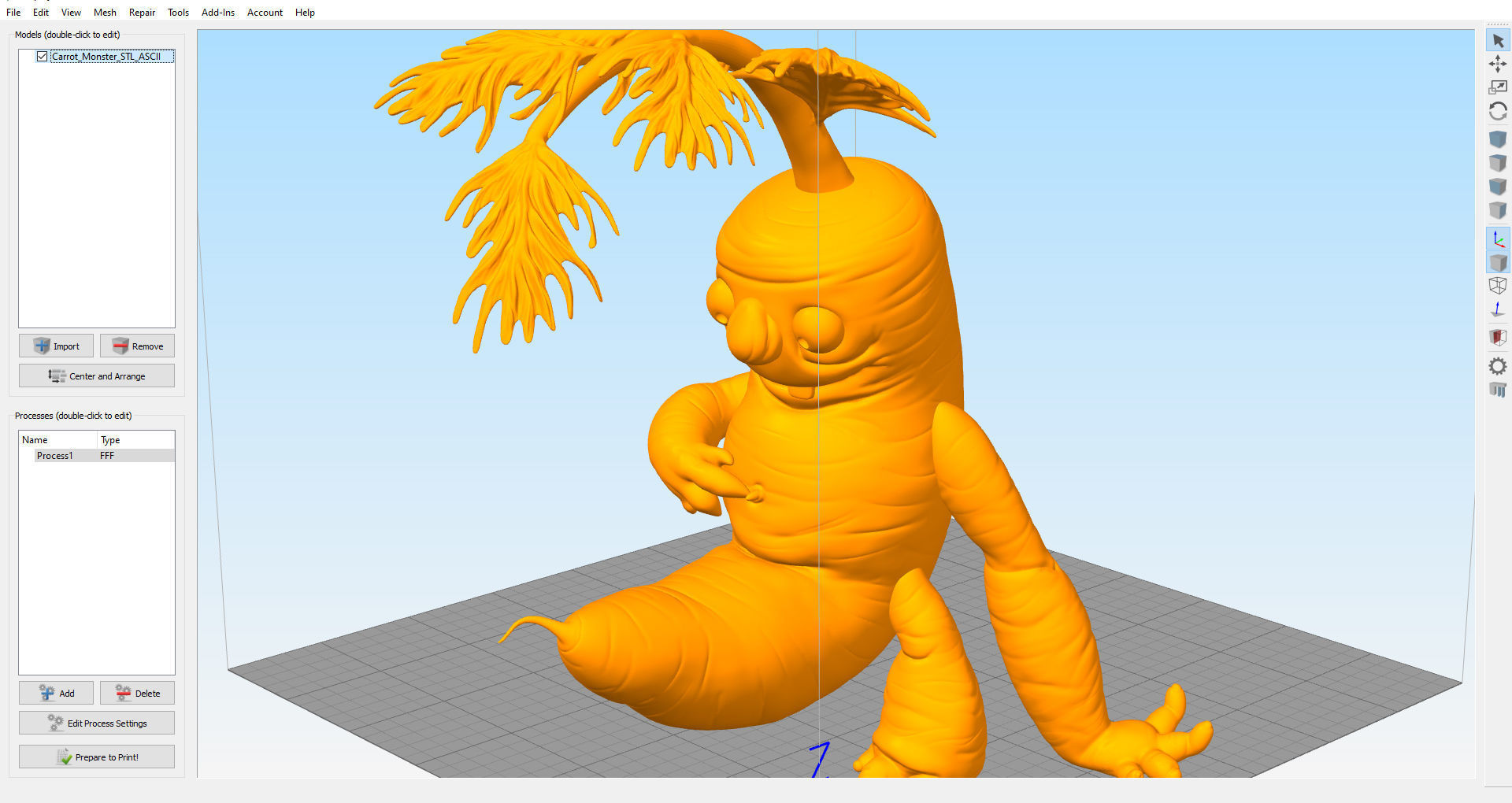 Carrot Funny Monster 3D printable idea for 3d printing 3D print model_3