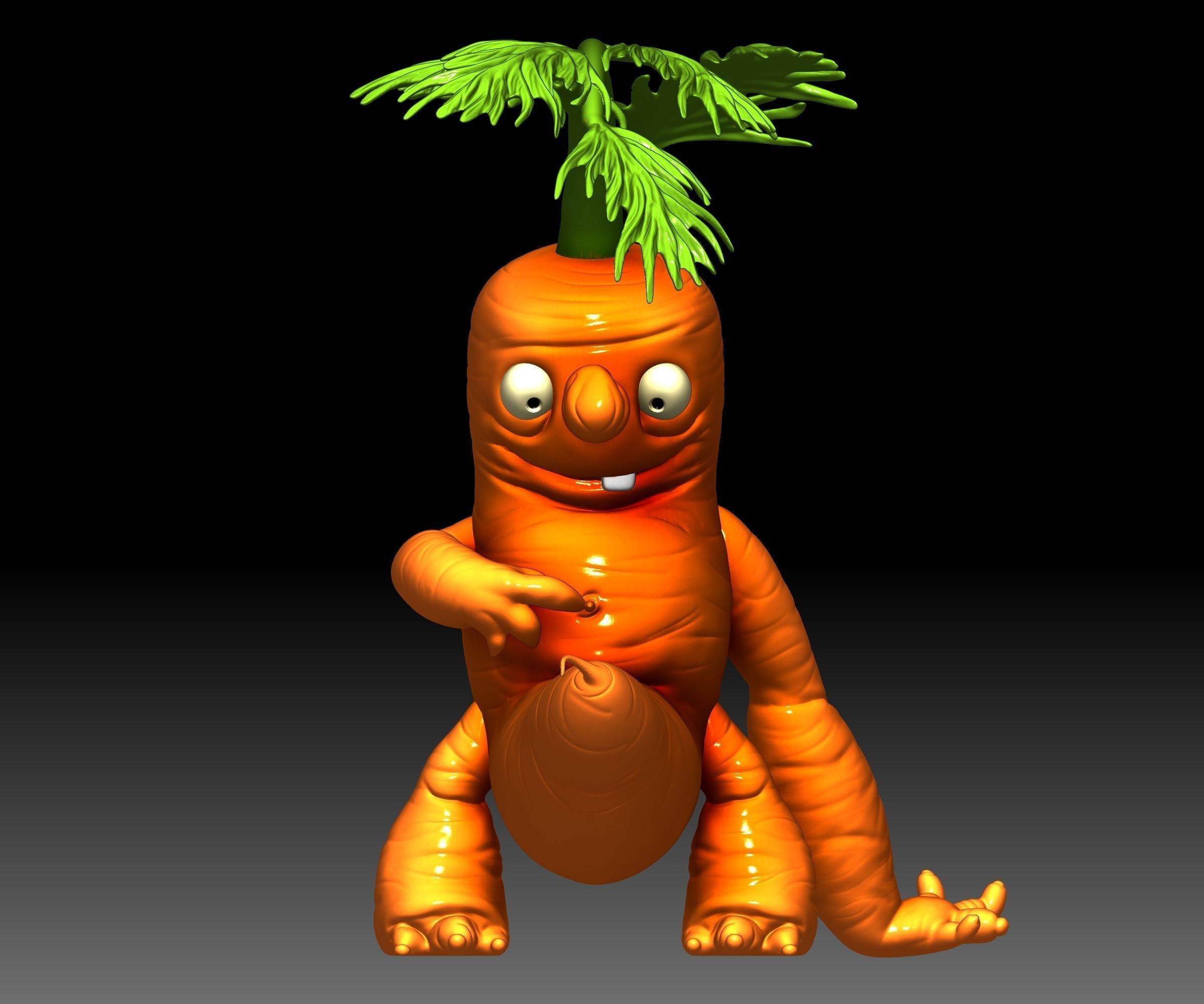 Carrot Funny Monster 3D printable idea for 3d printing 3D print model_4