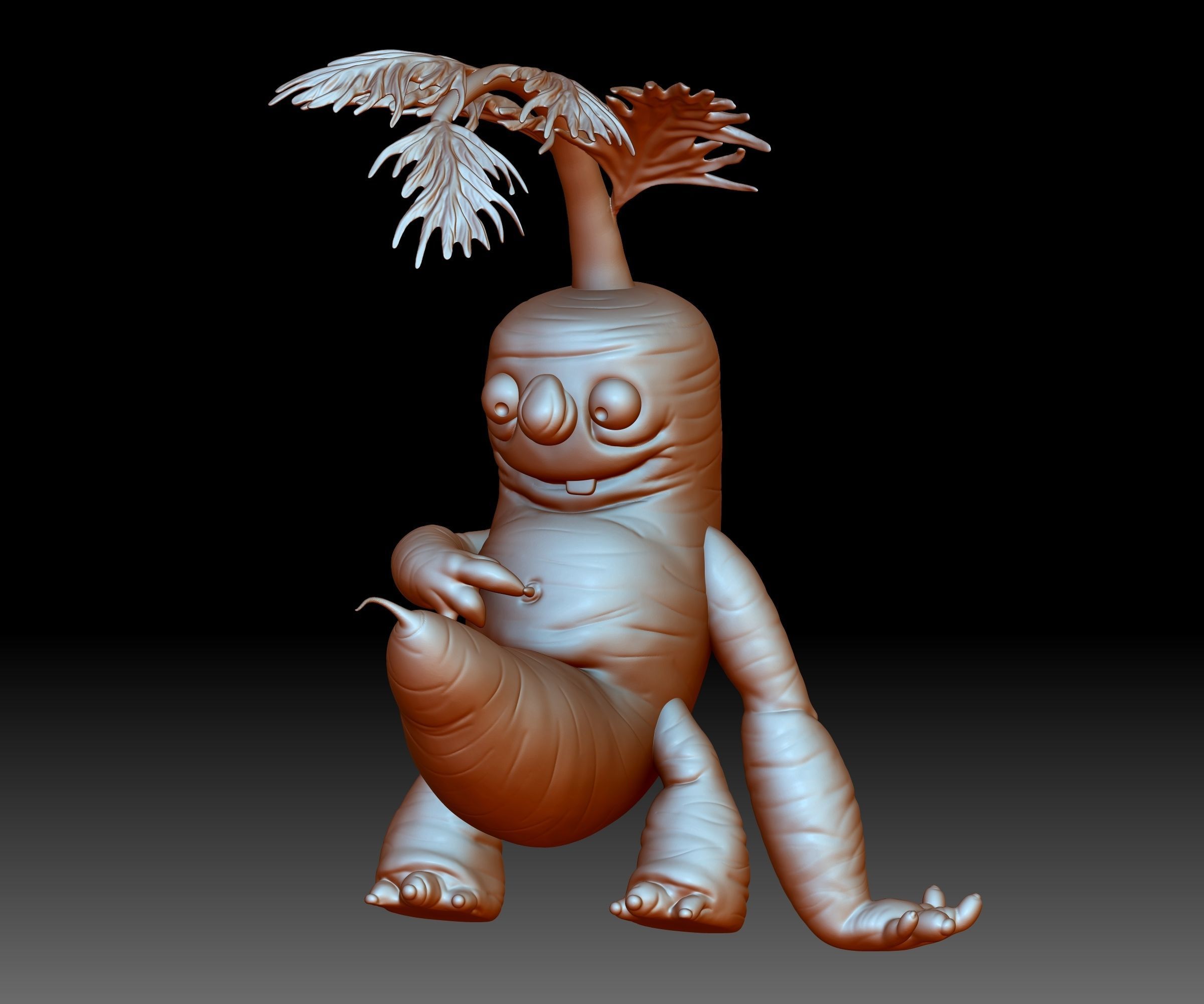 Carrot Funny Monster 3D printable idea for 3d printing 3D print model_2