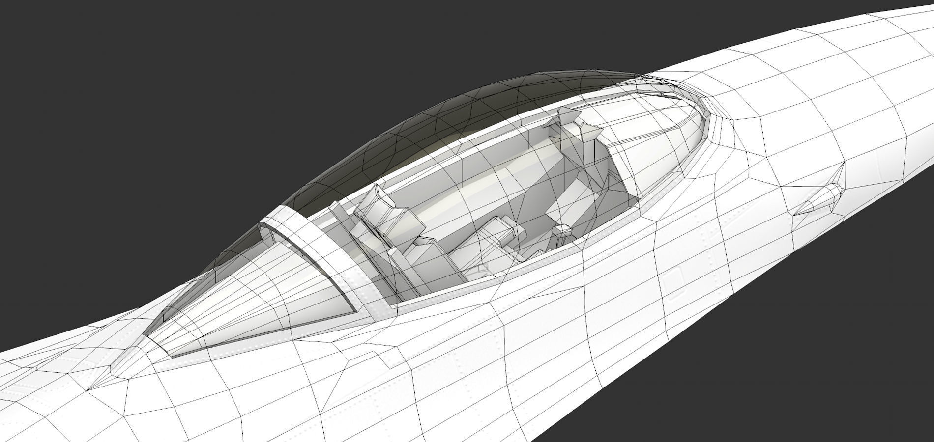F16 Fighter Low-poly 3D model_12