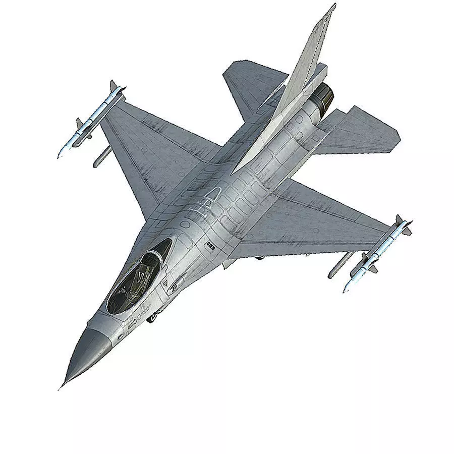 F16 Fighter Low-poly 3D model_0