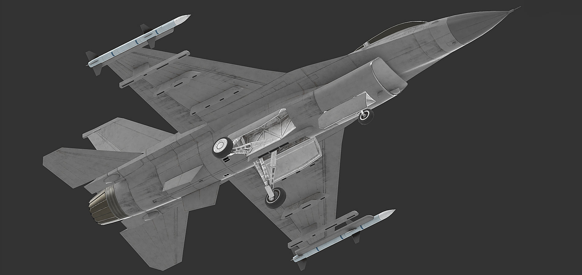 F16 Fighter Low-poly 3D model_5