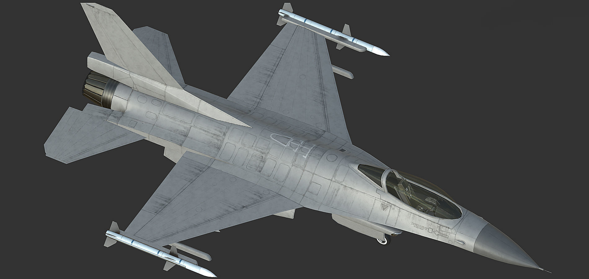 F16 Fighter Low-poly 3D model_4