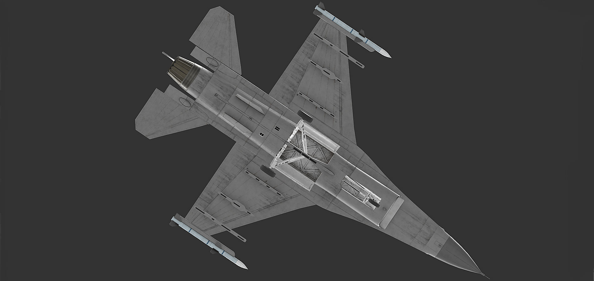 F16 Fighter Low-poly 3D model_9