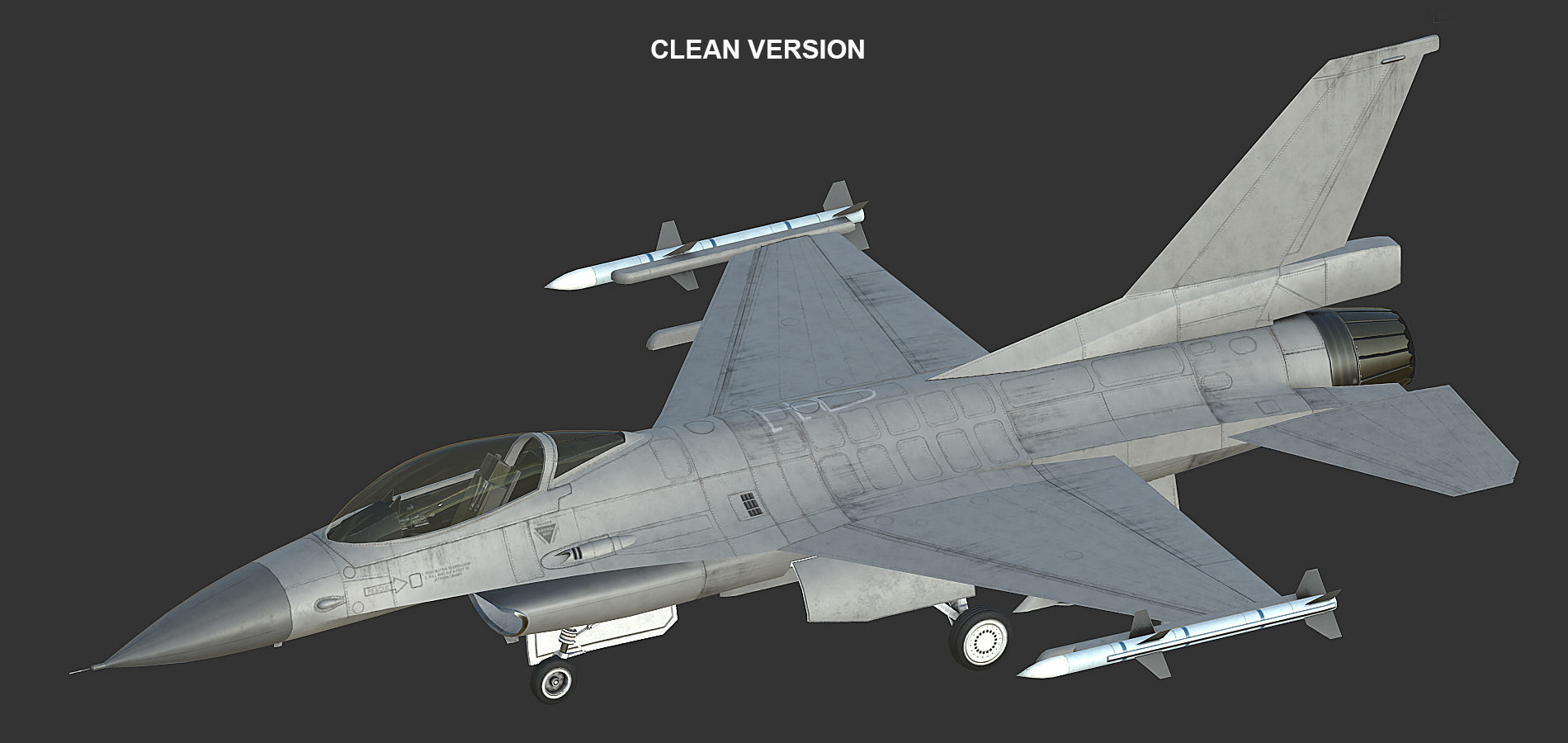 F16 Fighter Low-poly 3D model_1