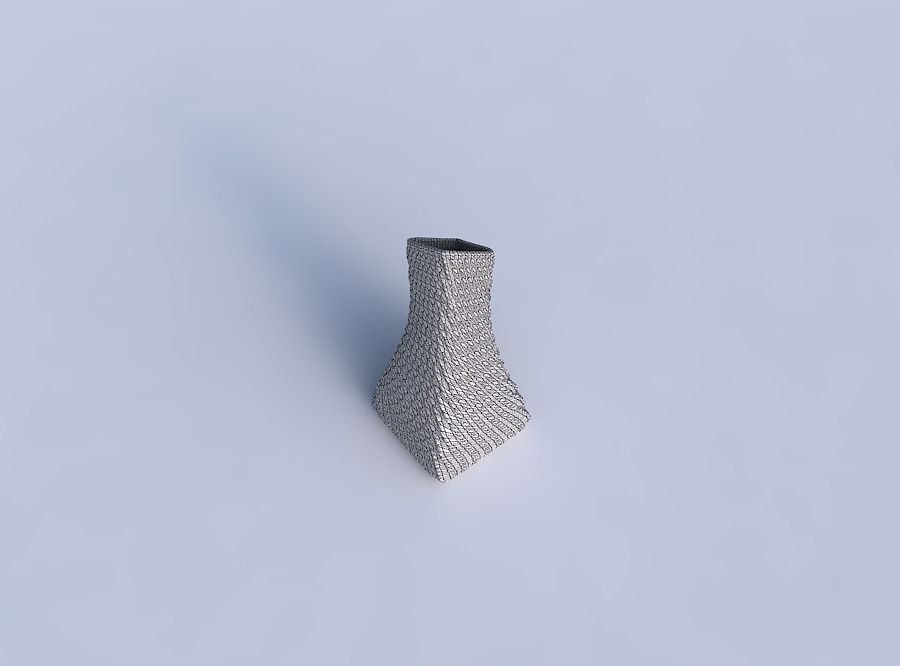 Vase squeezed and bent rectangle 2 with twisted diagonal grid... 3D print model_6