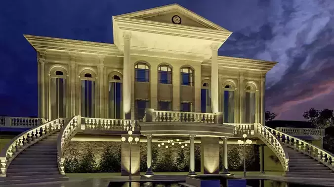 Grand Wedding exterior facade sketchup model with lumion  3D model