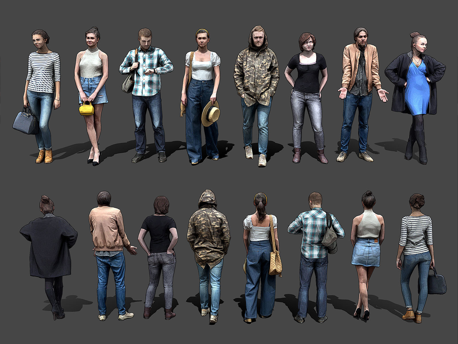 Stylized Lowpoly People Casual Pack Volume 4 Low-poly 3D model_1